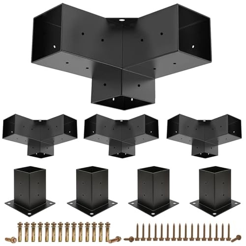 Pergola Brackets, 4 Pack Woodworks Pergola Kit 3-Way Right Angle Corner Bracket Pergola Brackets, 4 Pack Woodworks Pergola Kit 3-Way Right Angle Corner Bracket