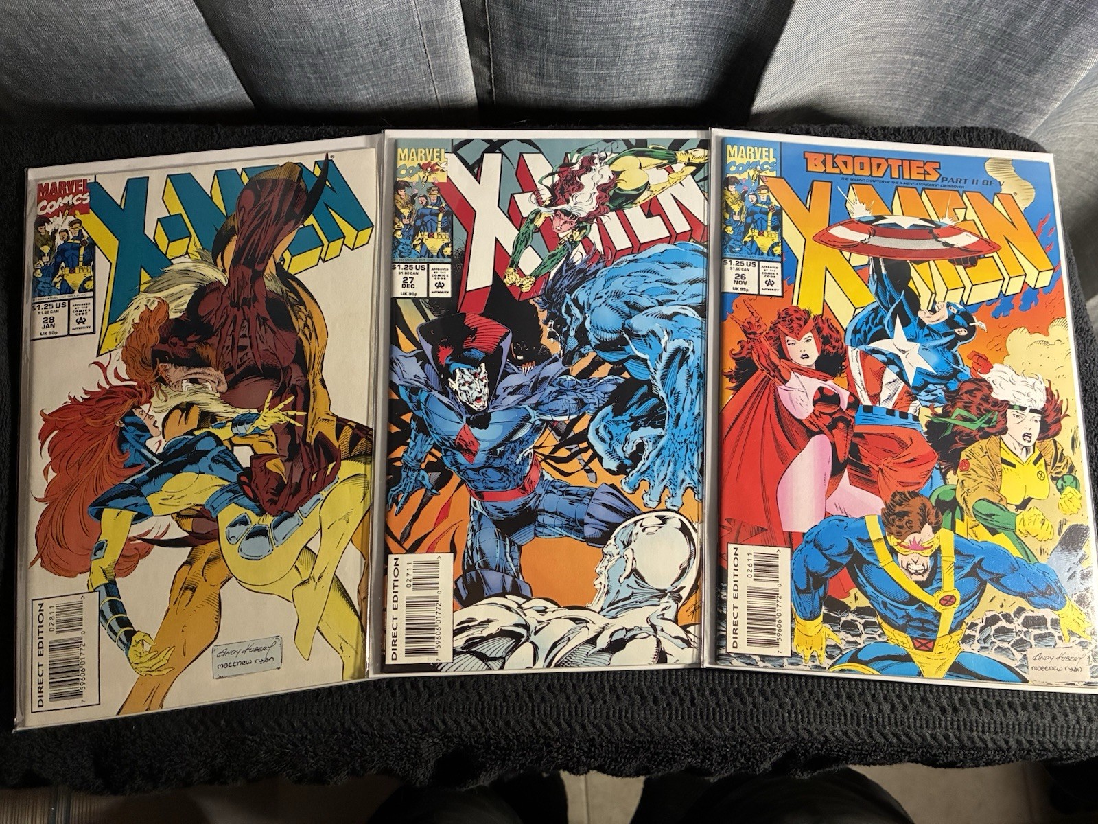 X-Men #26 27 28 Marvel 1993-94 3 Comic Lot Bloodties Andy Kubert Direct