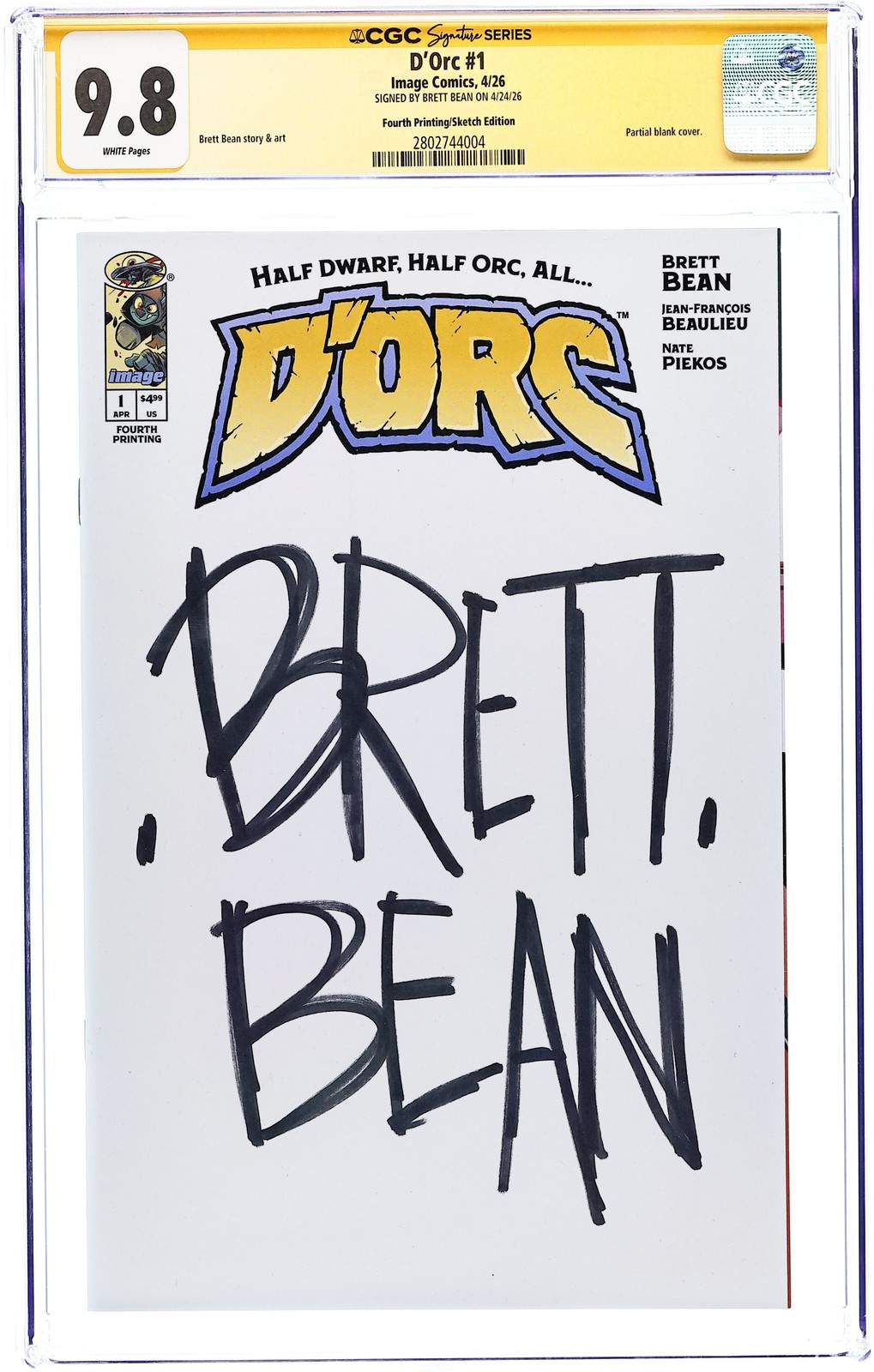 D'orc 1K CGC 9.8 SS Bean 2026 2802744004