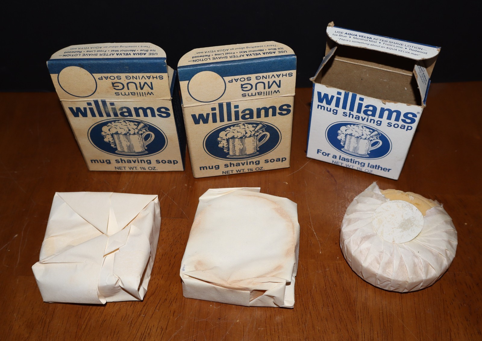 VTG WILLIAMS Shaving Mug Soap NOS (3) 2 3/8