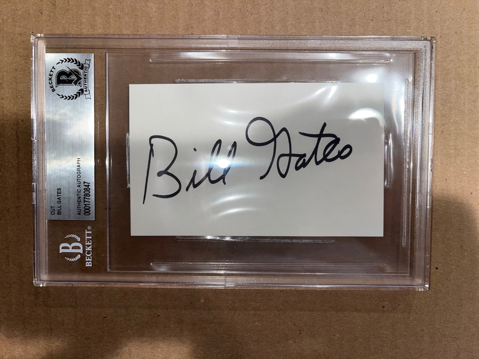 Bill Gates Signed Autographed Beckett Slab Slabbed Encapsulated Autograph