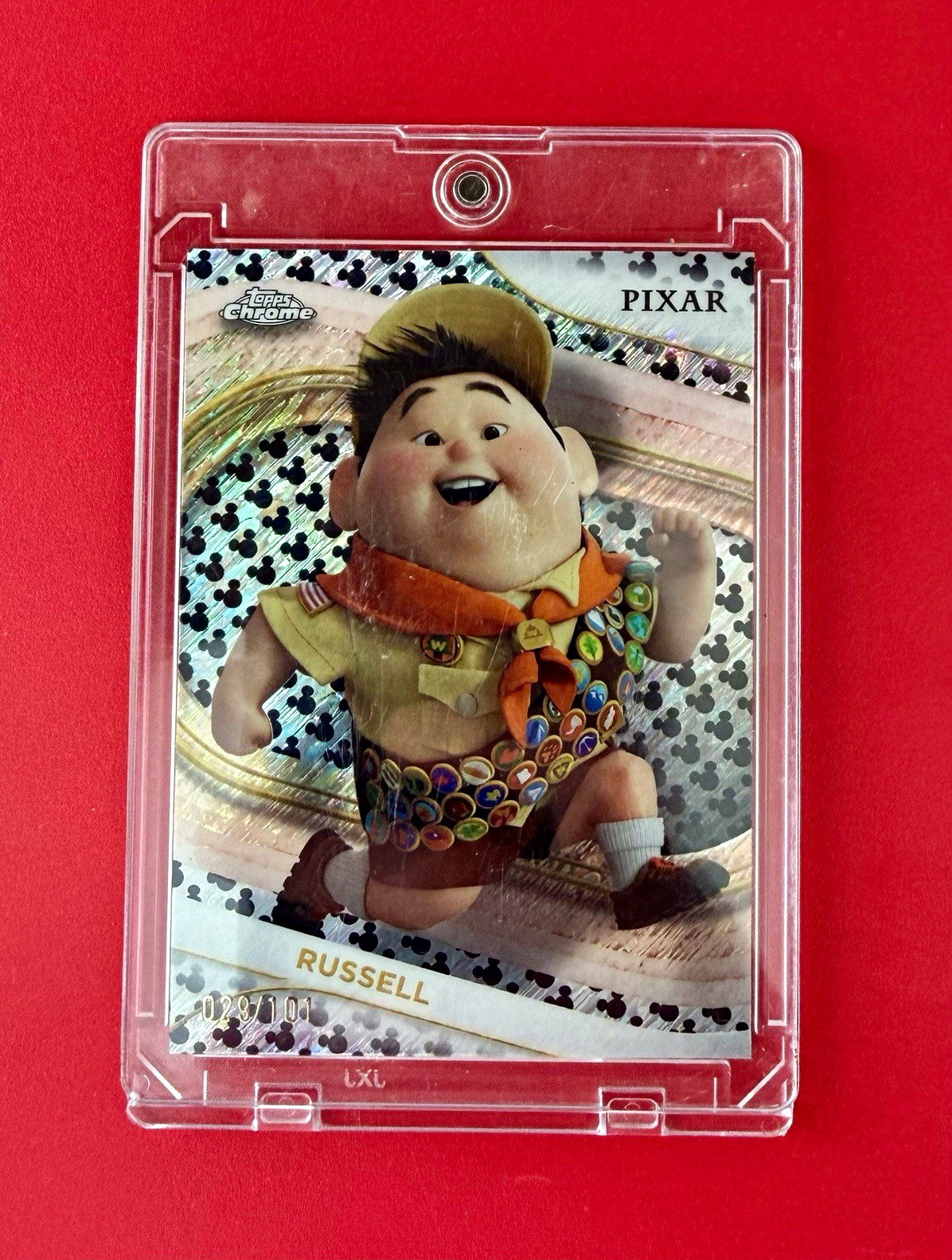Topps 2025 Topps Chrome Disney Pixar Up Russell Parallel #174 028/100