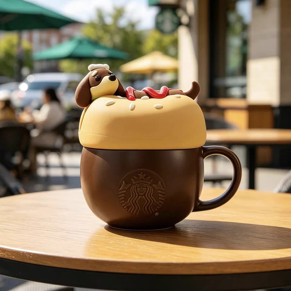 Starbucks 2026 China Paw World 12oz Ceramic Cute and lovely Mug with Lid Gift