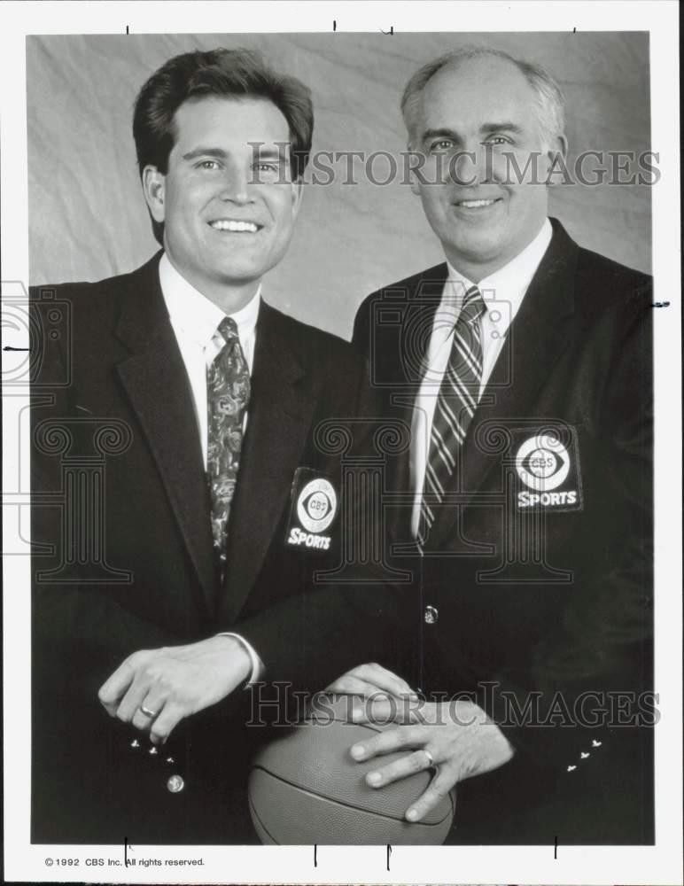 1992 Press Photo Jim Nantz & Billy Packer, CBS Sports NCAA Broadcasters