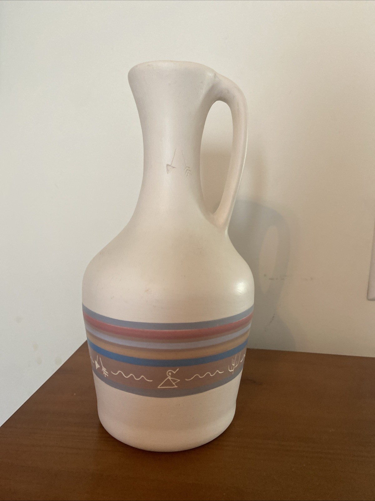 Native American Pottery Pitcher Vase Kee Signed Numbered