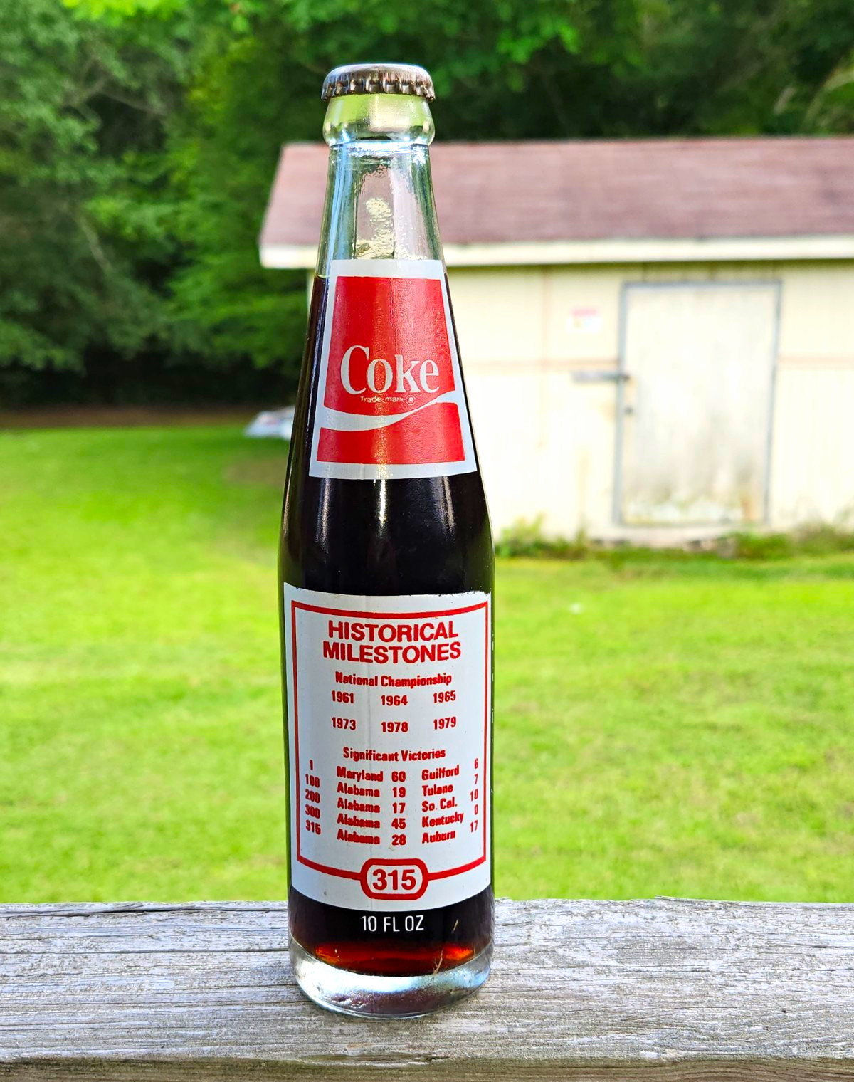 Coca-Cola Historical Milestones Paul “Bear” Bryant 10 fl oz Glass Bottle