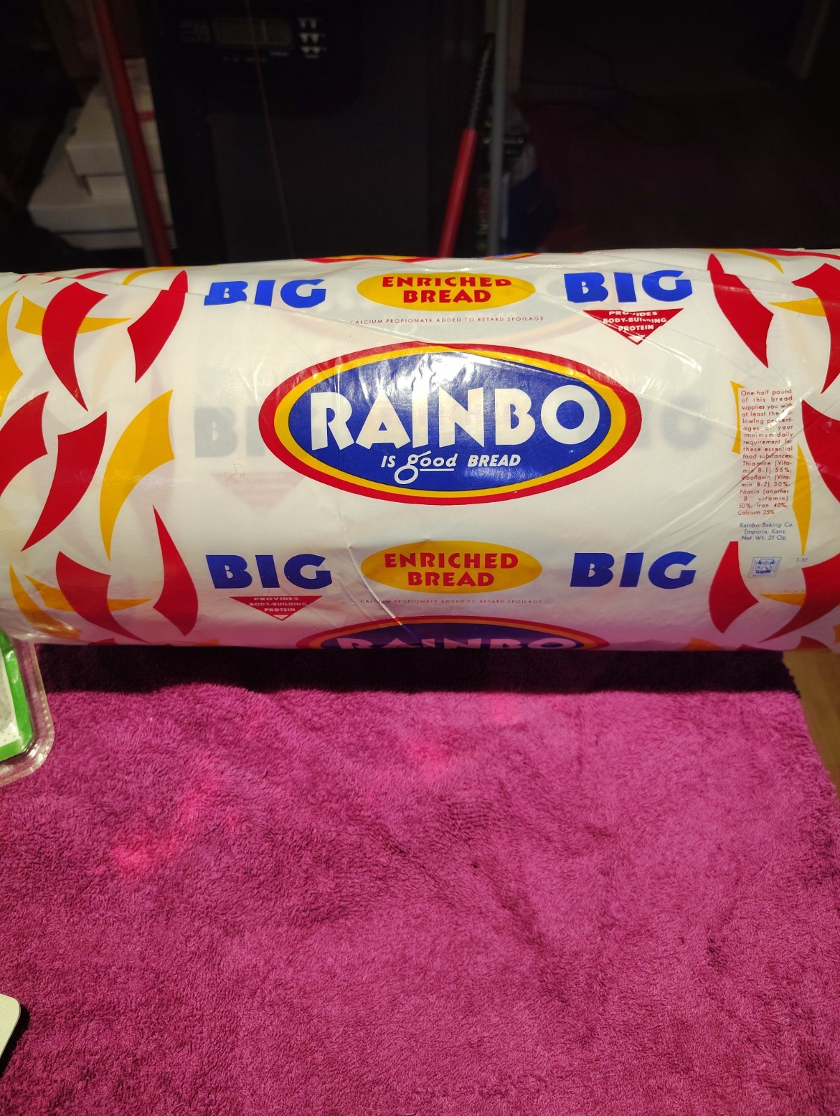 Vintage Rainbo Bread Wax Paper Roll NOS 1950s Bakery Advertising Display 22+ LBS