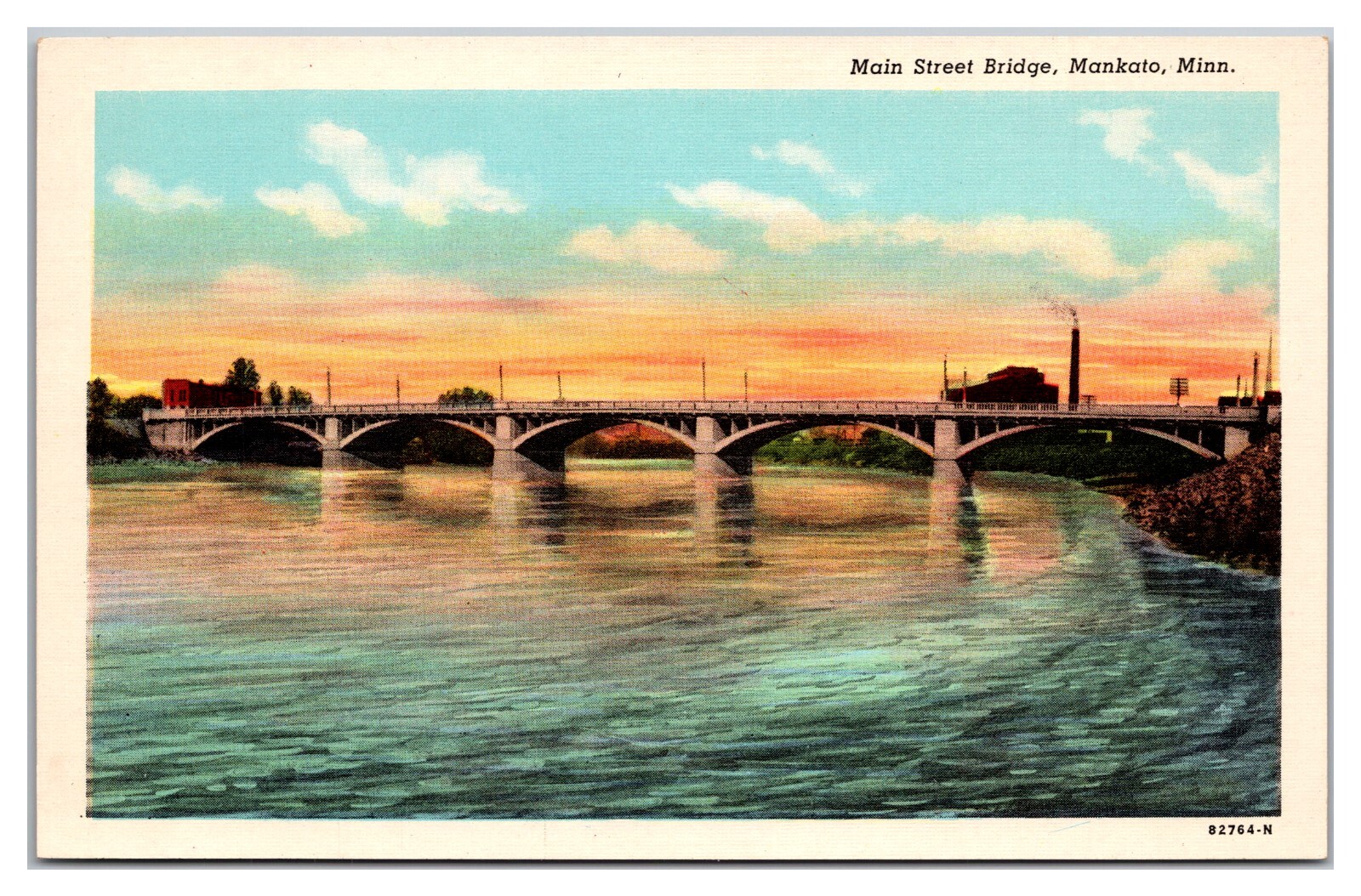 Main Street Bridge Over The Minnesota River Mankato MN Factory Chimney Telegraph
