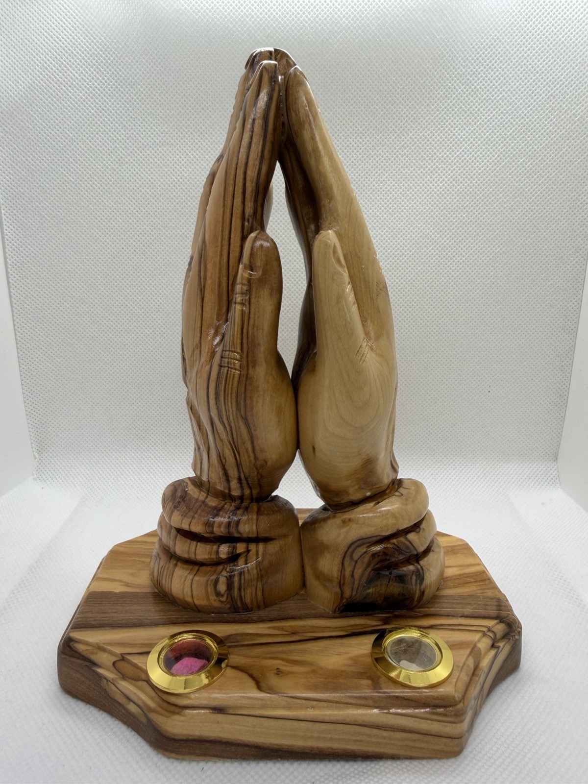 Detailed Handmade Praying Hands From Natural Olive Olive Wood In Jerusalem,7inch Detailed Handmade Praying Hands From Natural Olive Olive Wood In Jerusalem,7inch