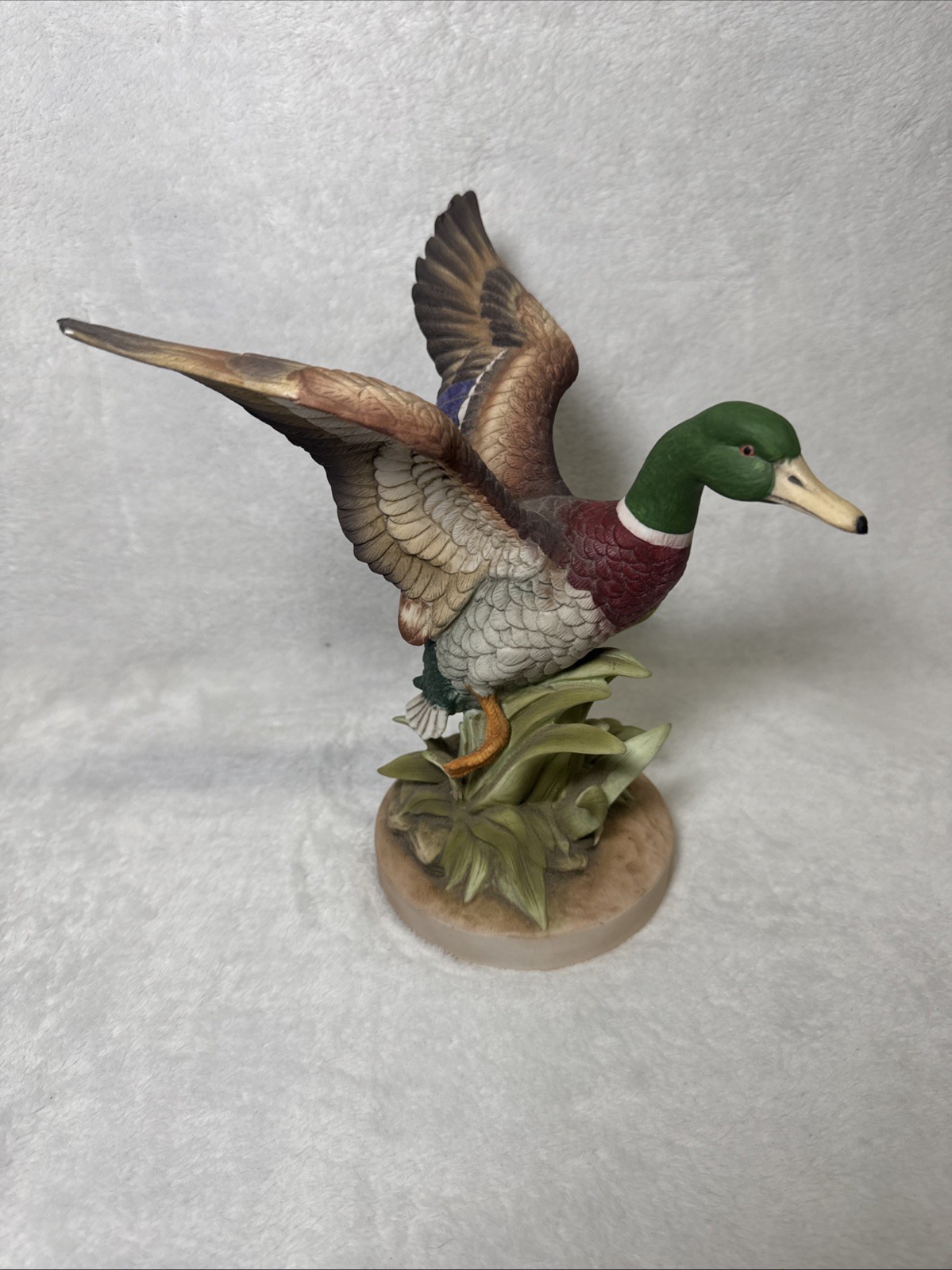 Vintage Porcelain Mallard Duck by Andrea Sadek #8083 Amazing details 9” Japan