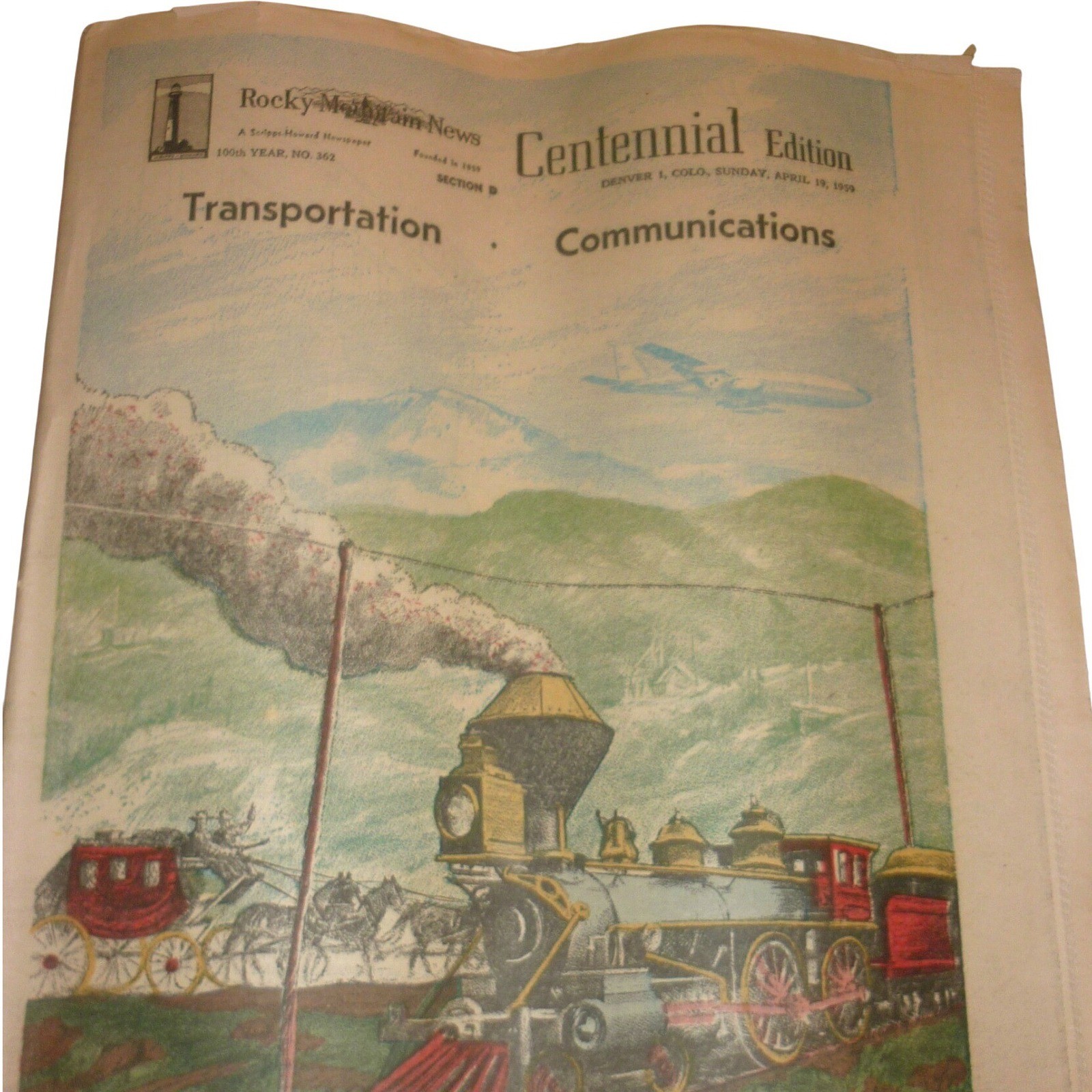 Vintage 1959 Rocky Mountain News Centennial Transportation Cadillac Dodge Ads 59