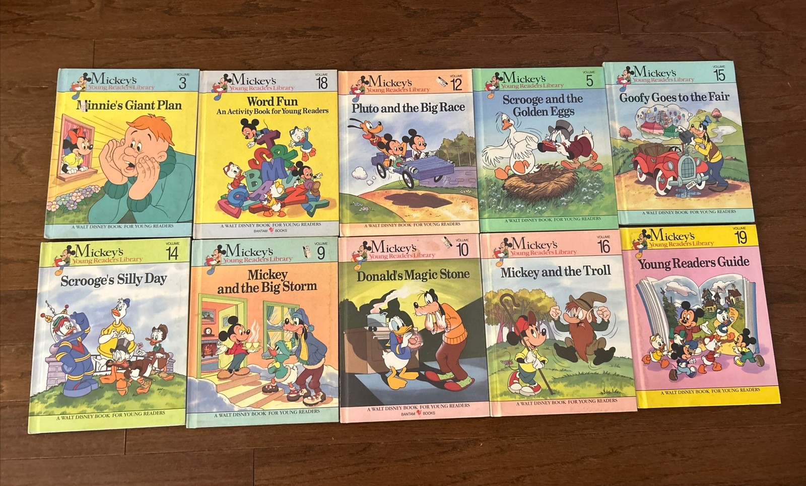 Walt Disney Mickey's Young Readers Library Books 1990 Vintage - Lot of 10