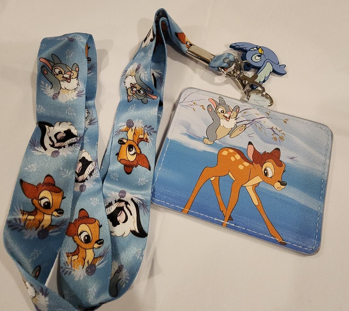Loungefly Disney Bambi Snowy Day Thumper Flower  Lanyard ID Holder NEW