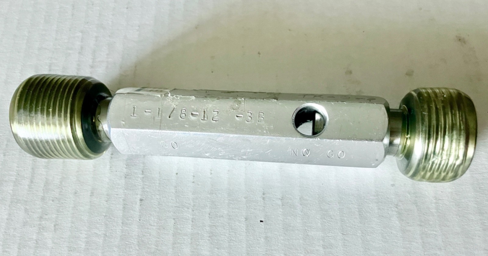 1-1/8 12 UNF 3B THREAD PLUG GAGE 1.125 1.1250 GO NO GO P.D.\'S = 1.0709 & 1.0768