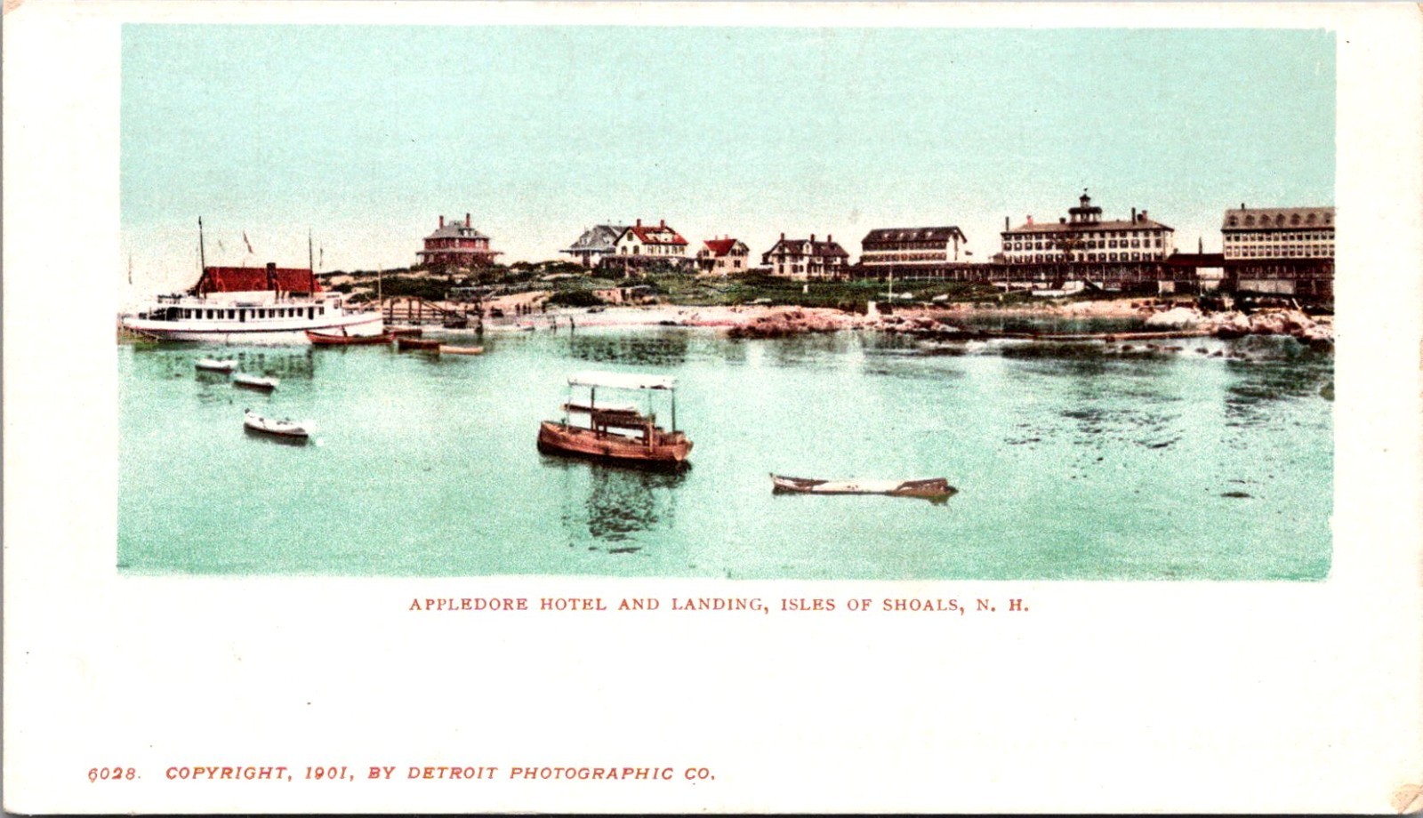 Appledore Hotel & Landing Isles Of Shoals NH Copr 1901 Vintage Postcard TP15-10