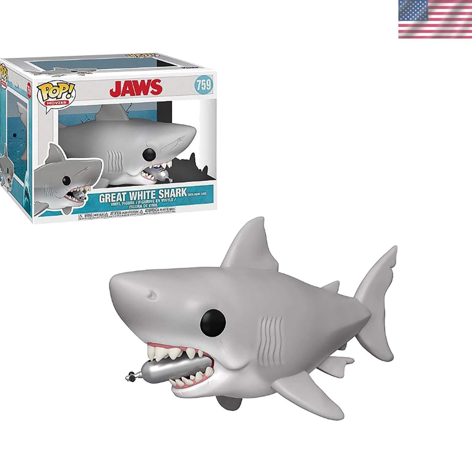Iconic Jaws 6” Figure with Diving Tank - Perfect for Collectors and Display