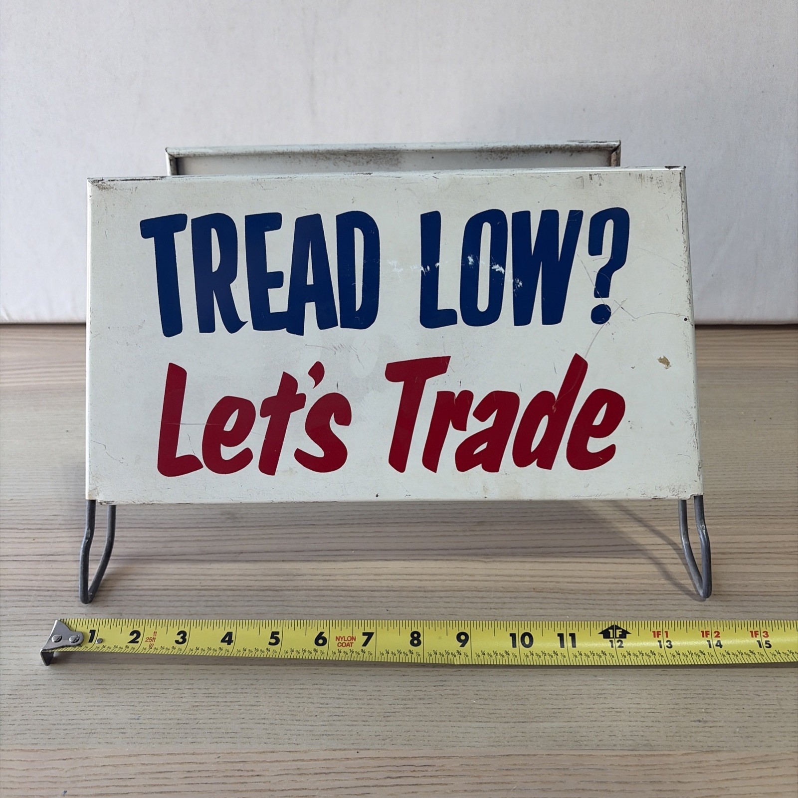 Vintage 1960s Gas Station Tire Display Stand - Tread Low Let\'s Trade