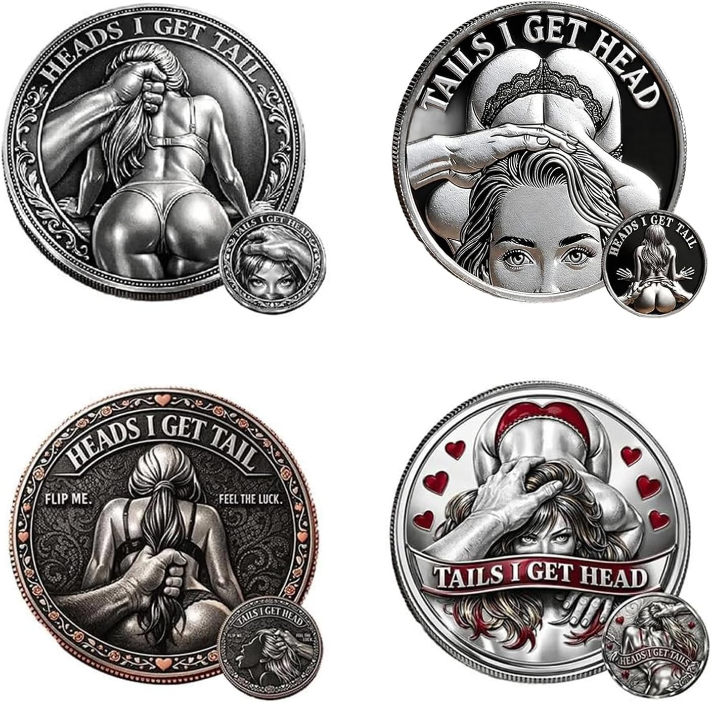 Heads I Get Tail/Tails I Get Head Commemorative Coin - Funny Heads and Tails Cha Heads I Get Tail/Tails I Get Head Commemorative Coin - Funny Heads and Tails Cha