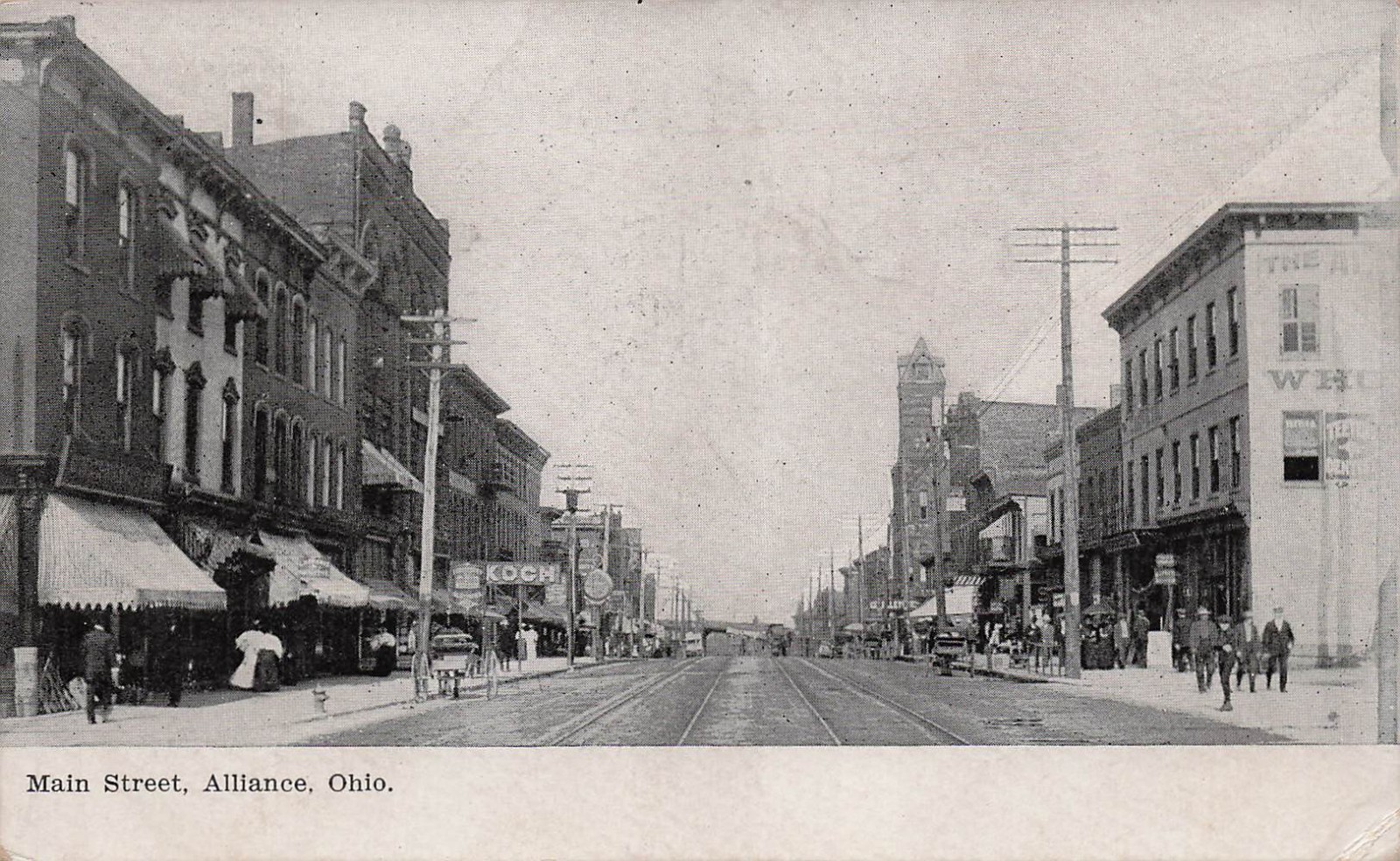 Alliance OH Ohio Main Street Early 1900s Department Store Vtg Postcard 24A