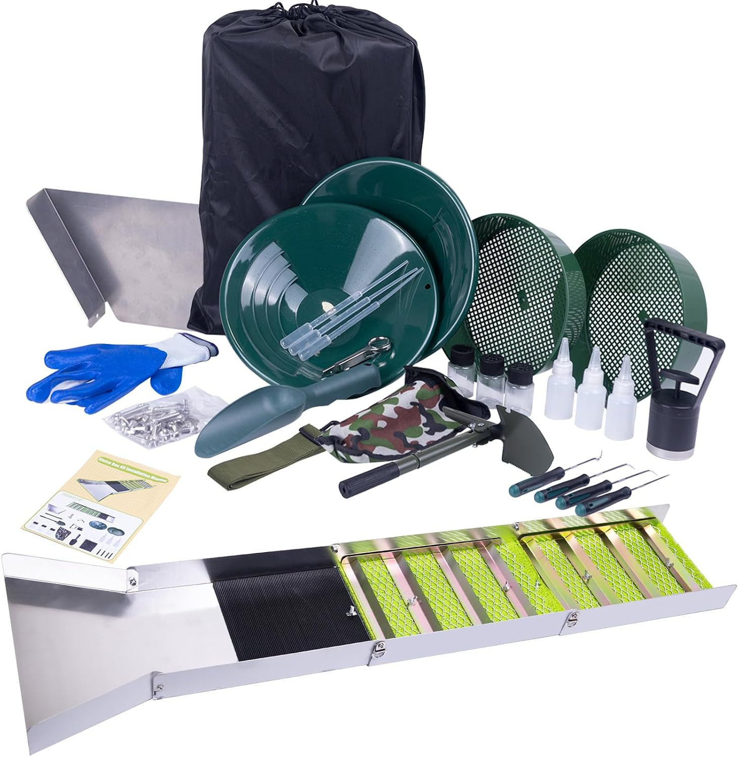27Pcs Complete Gold Panning Kit with 50\ 27Pcs Complete Gold Panning Kit with 50\