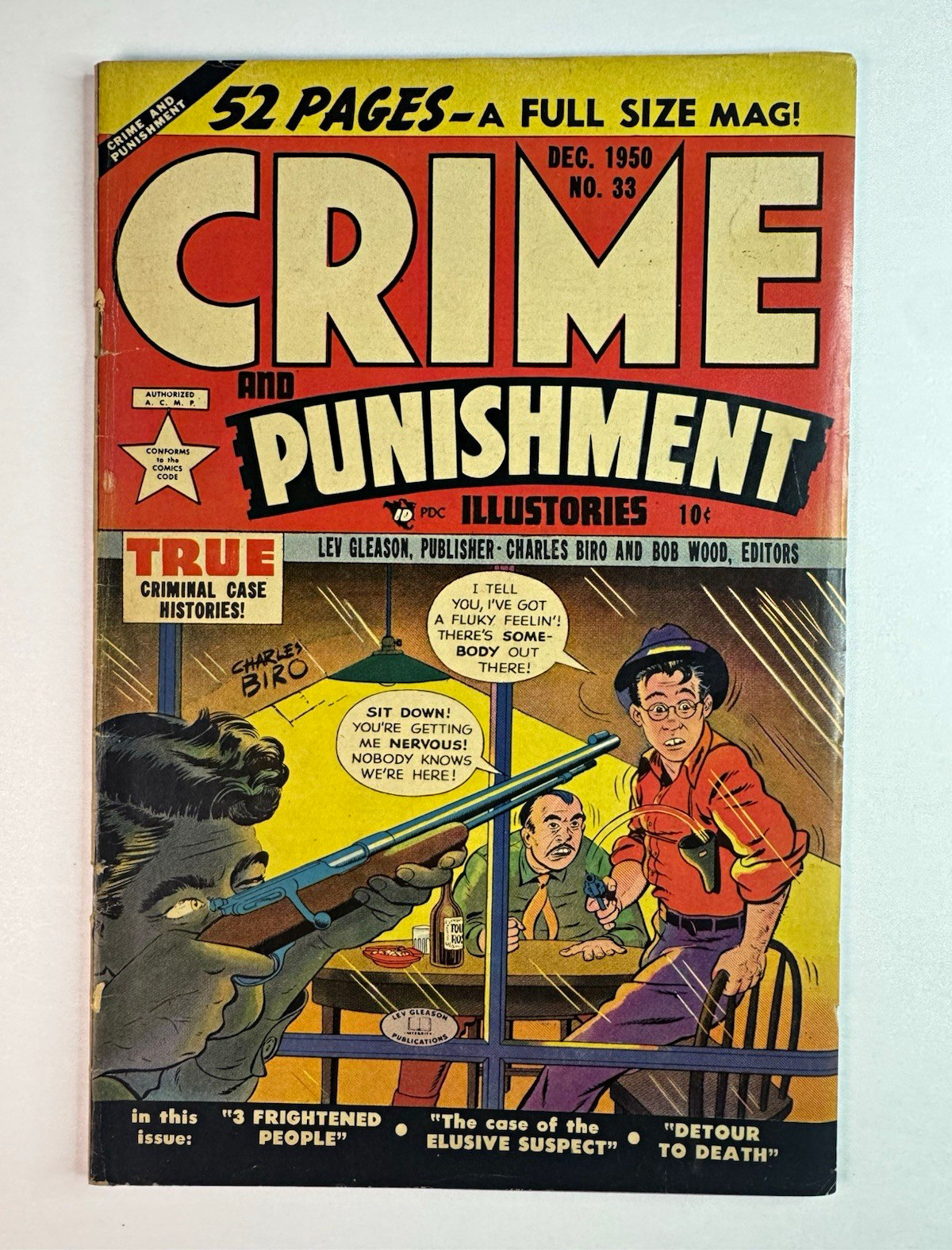 Crime and Punishment #33 1950 Golden Age Lev Gleason Charles Biro Bob Wood G/VG-