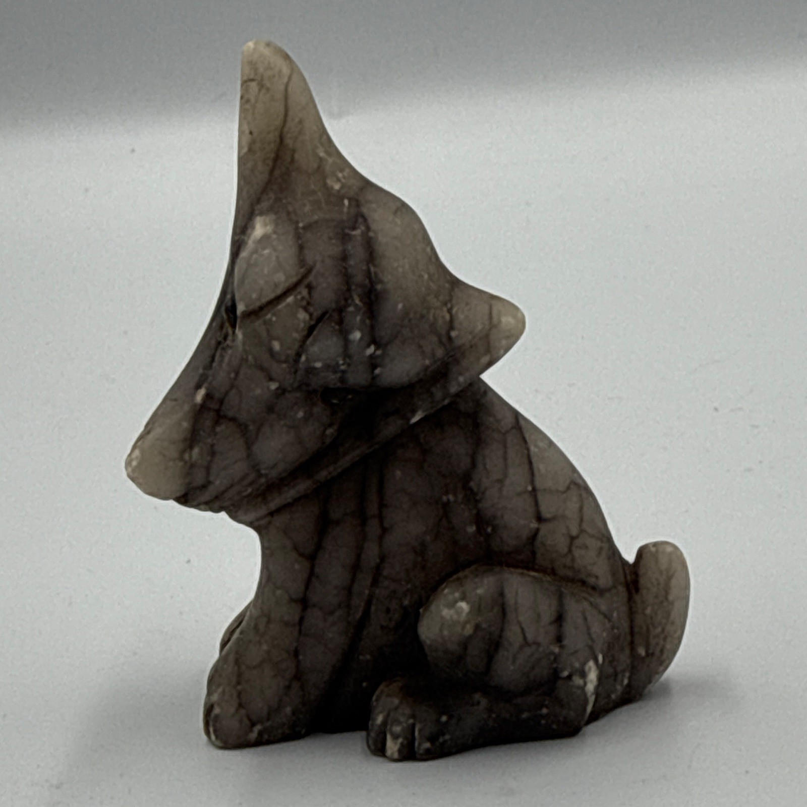 VTG Hand Carved Alabaster Stone Dog Figurine Puppy Sculpture Made in Italy