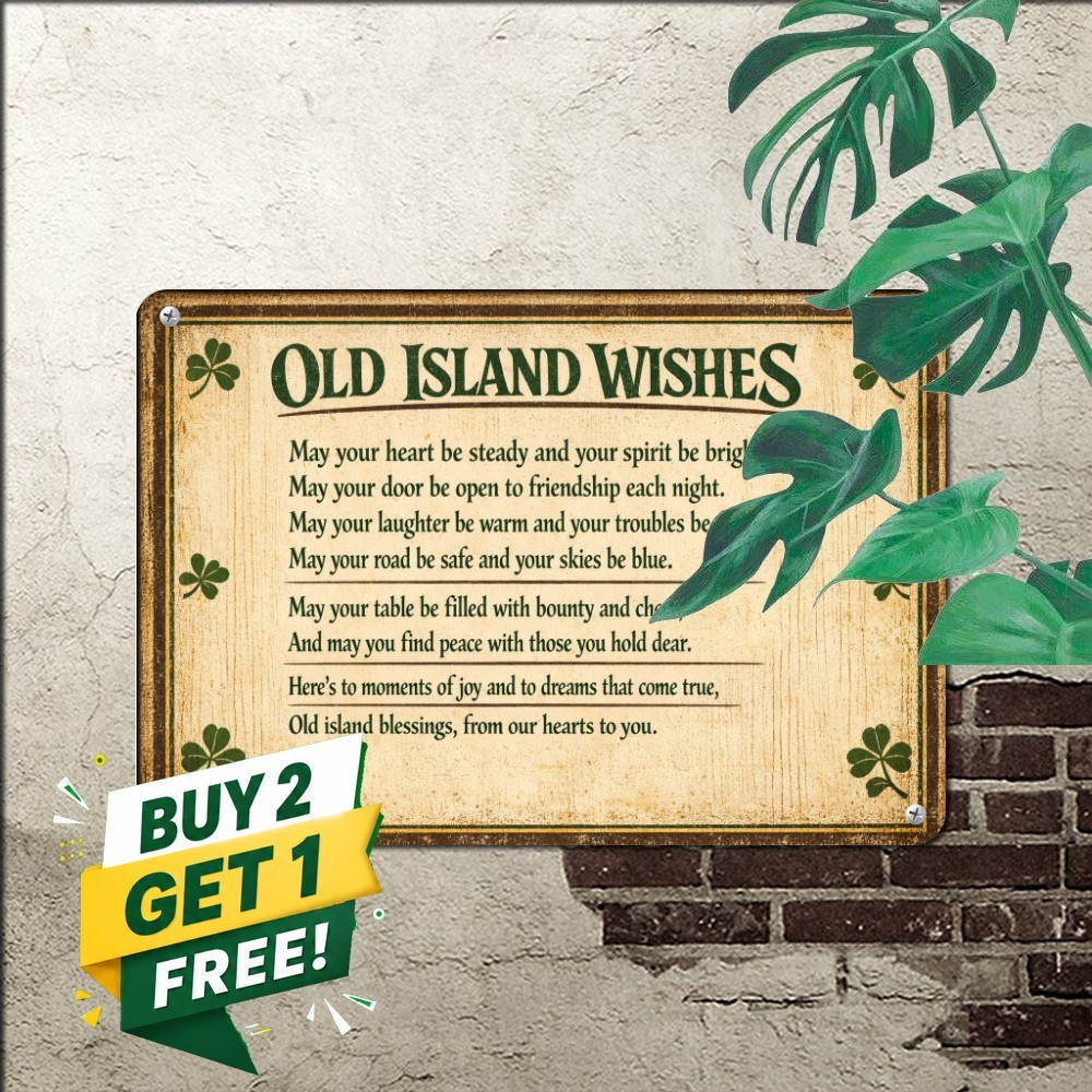 Traditional Irish Blessing Tin Sign Emerald Isle Wall Plaque 8x12 Inch