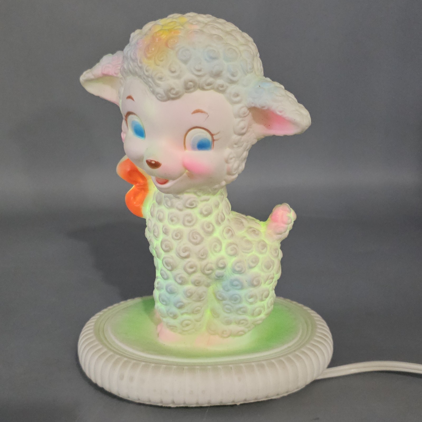 Vintage Molded Rubber Lamb Sheep Night Light Glows 50s 60s Tested 
