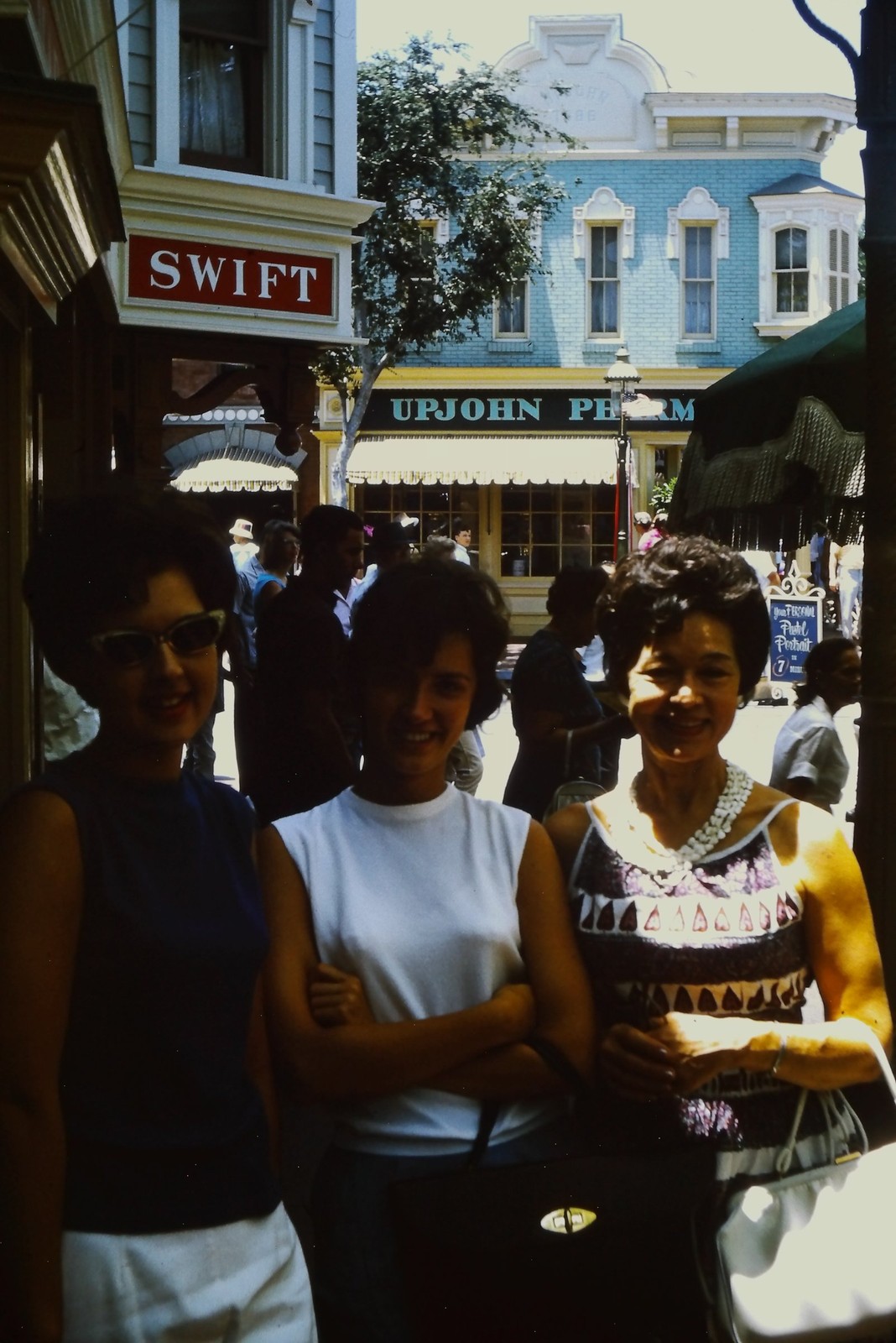 c1960\'s 35mm Slide, Swift Upjohn Pharmacy Storefront Women bay green Sign Window c1960\'s 35mm Slide, Swift Upjohn Pharmacy Storefront Women bay green Sign Window