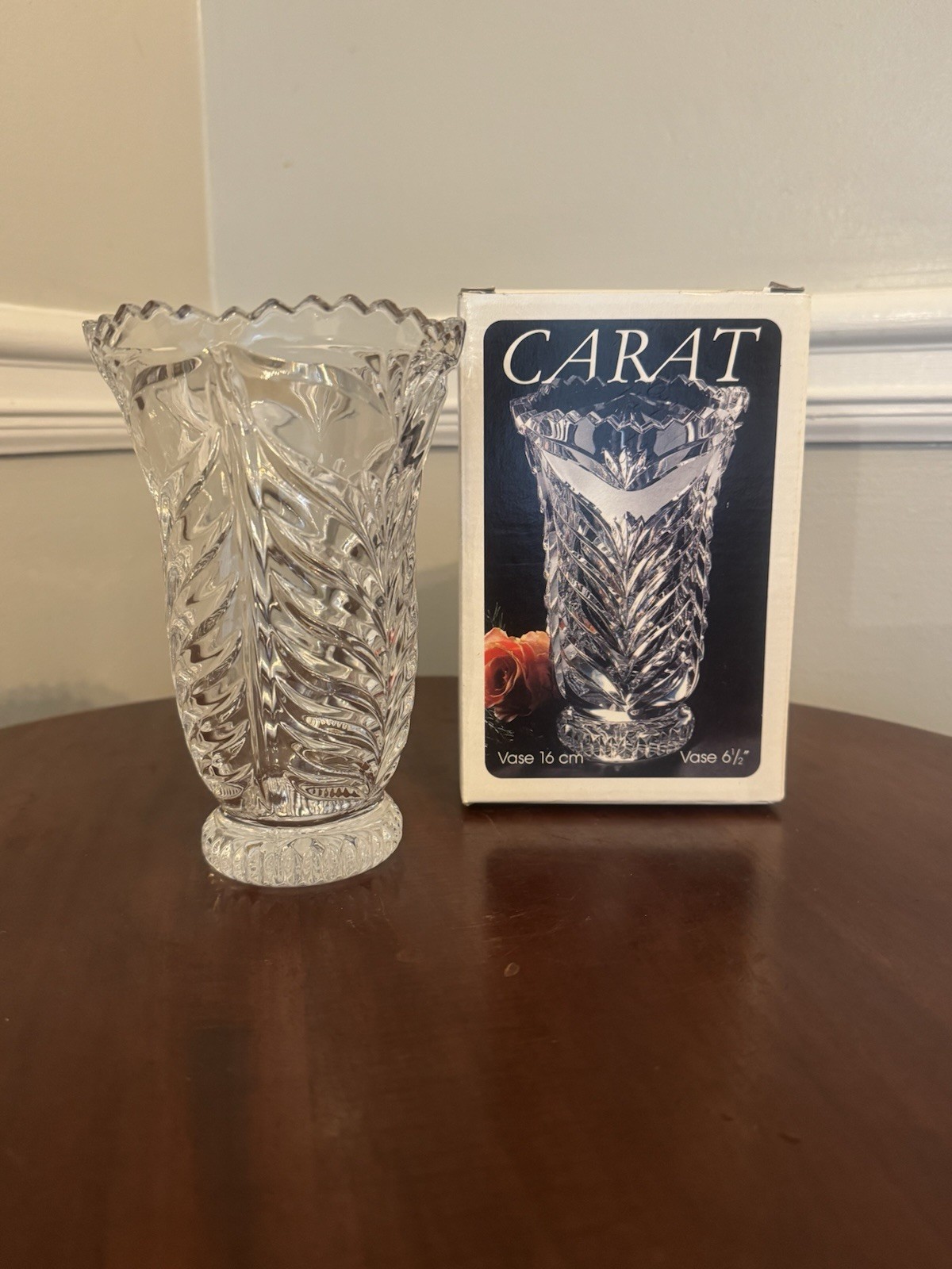 Vintage ANNA HUTTE Bleikristall  Real Lead Crystal 24% PbO Vase 6.5\