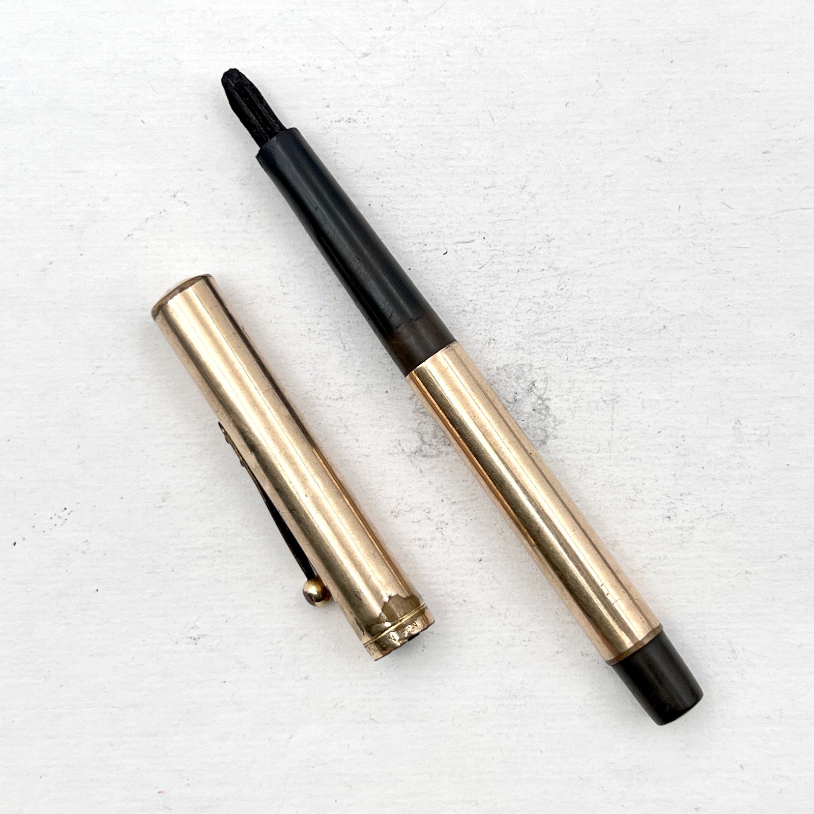 VTG Waterman 0514 Eyedropper Fountain Pen Solid Gold Filled (No Nib) AS IS