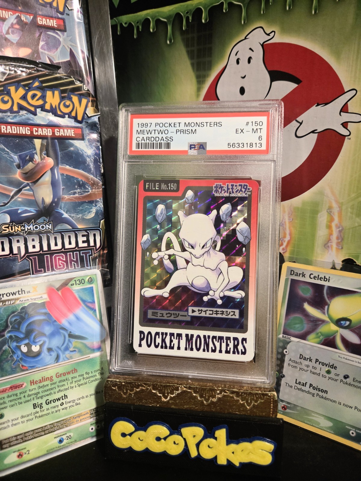 1997 Pocket Monsters Carddass #150 MEWTWO Prism PSA 6 Older Cert Rare* Pokemon 