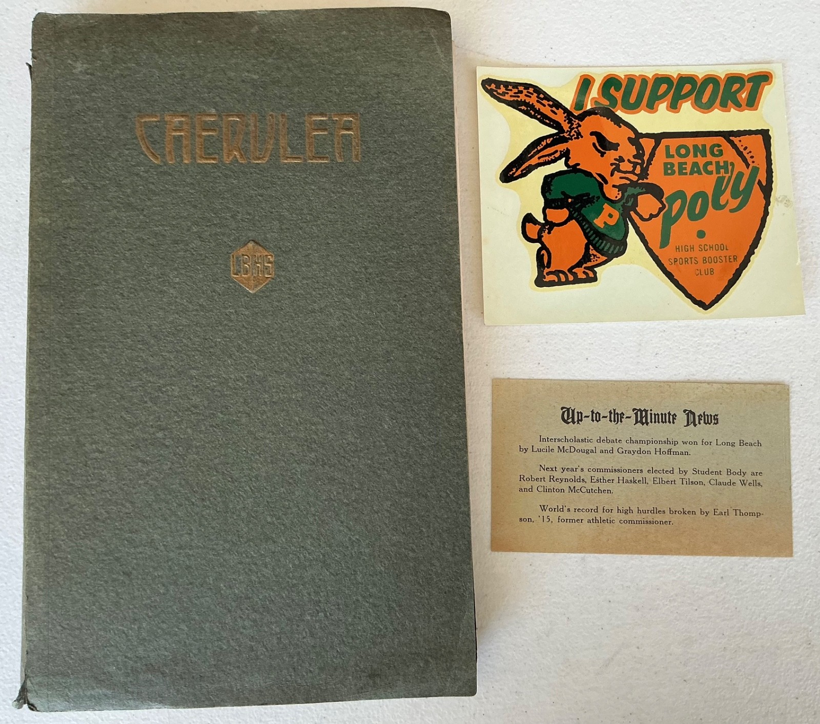 1916 Long Beach Poly High School Yearbook Caerulea Earl Thompson Many Signatures 1916 Long Beach Poly High School Yearbook Caerulea Earl Thompson Many Signatures