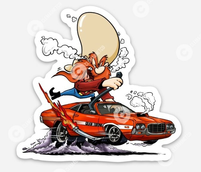 Ford Gran Torino MAGNET - Muscle Car Vintage Old School Rat Fink Ford Yosemite