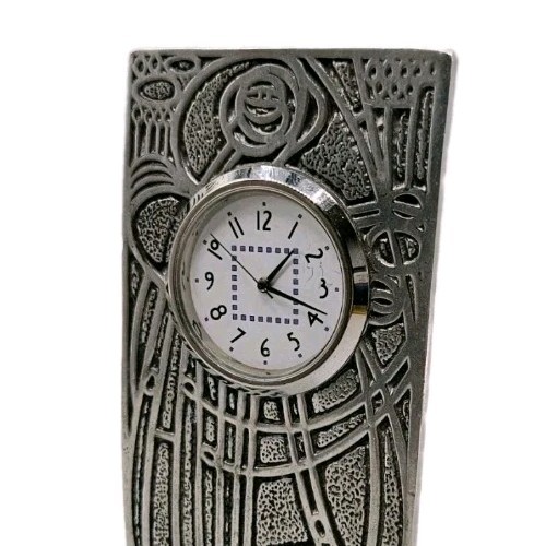 Charles Rennie Mackintosh Pewter Desktop Clock Art Nouveau Arts And Crafts