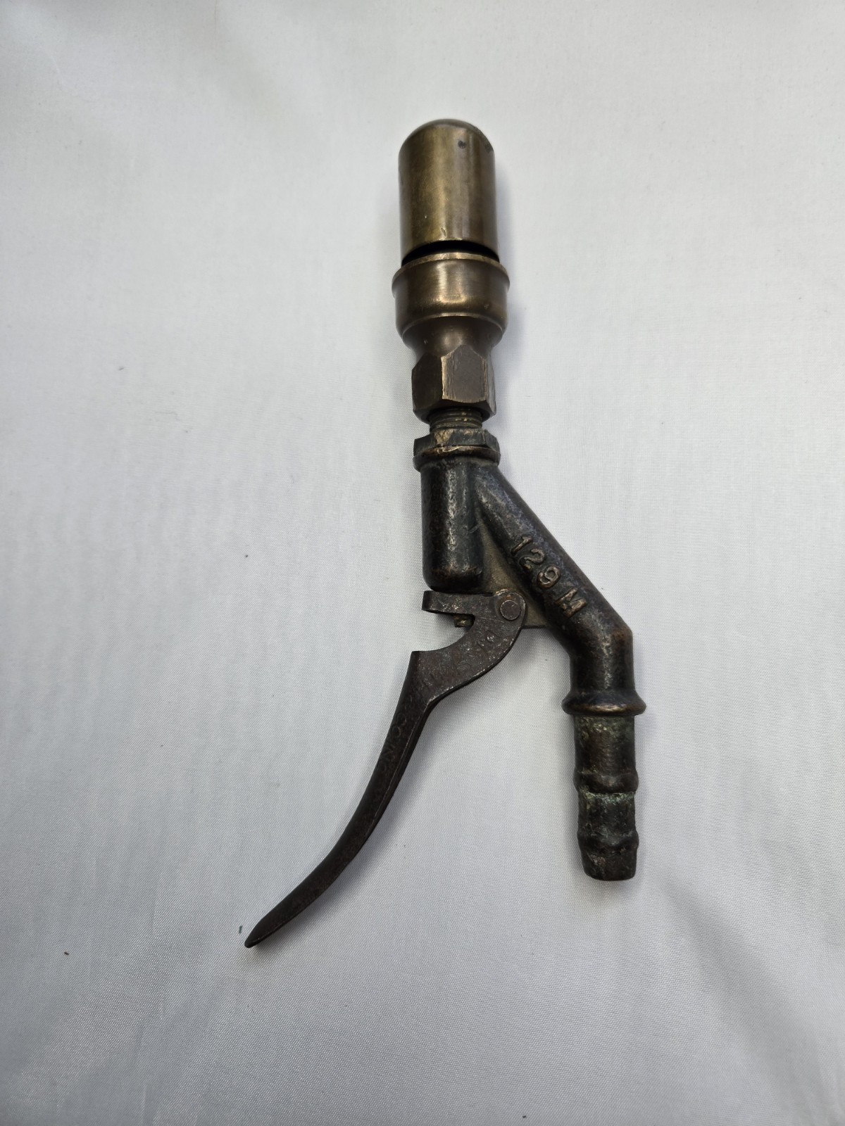 Antique Peanut chime steam whistle lever operated brasswith assembly