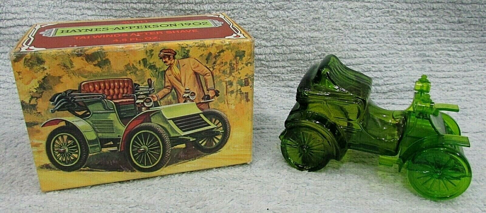 Avon Glass Haynes Apperson 1902 Car Full Tai Winds After Shave Decanter FREE SH 
