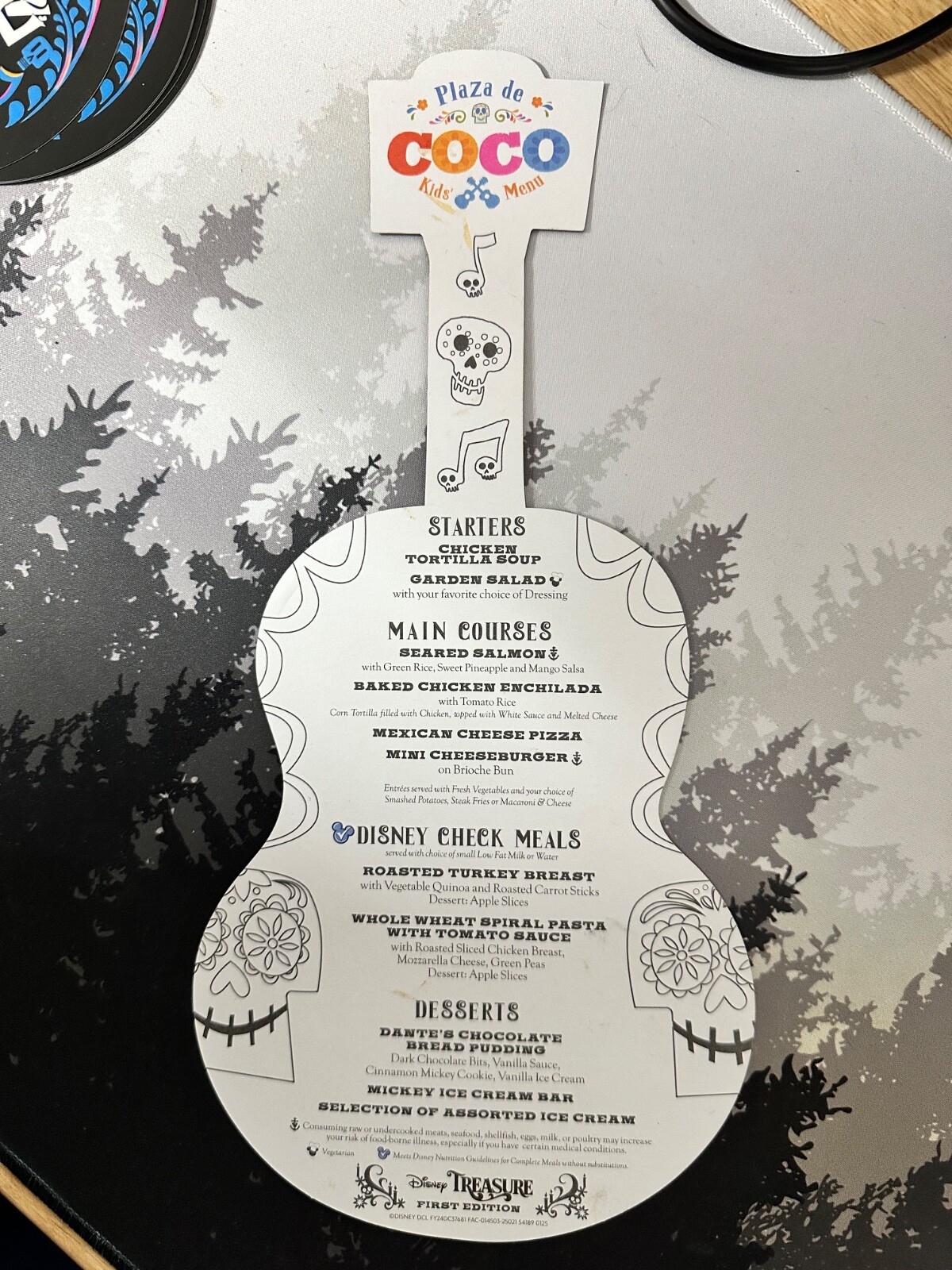 Exclusive Disney Cruise Line Plaza de Coco Menu Collectable - Disney Treasure