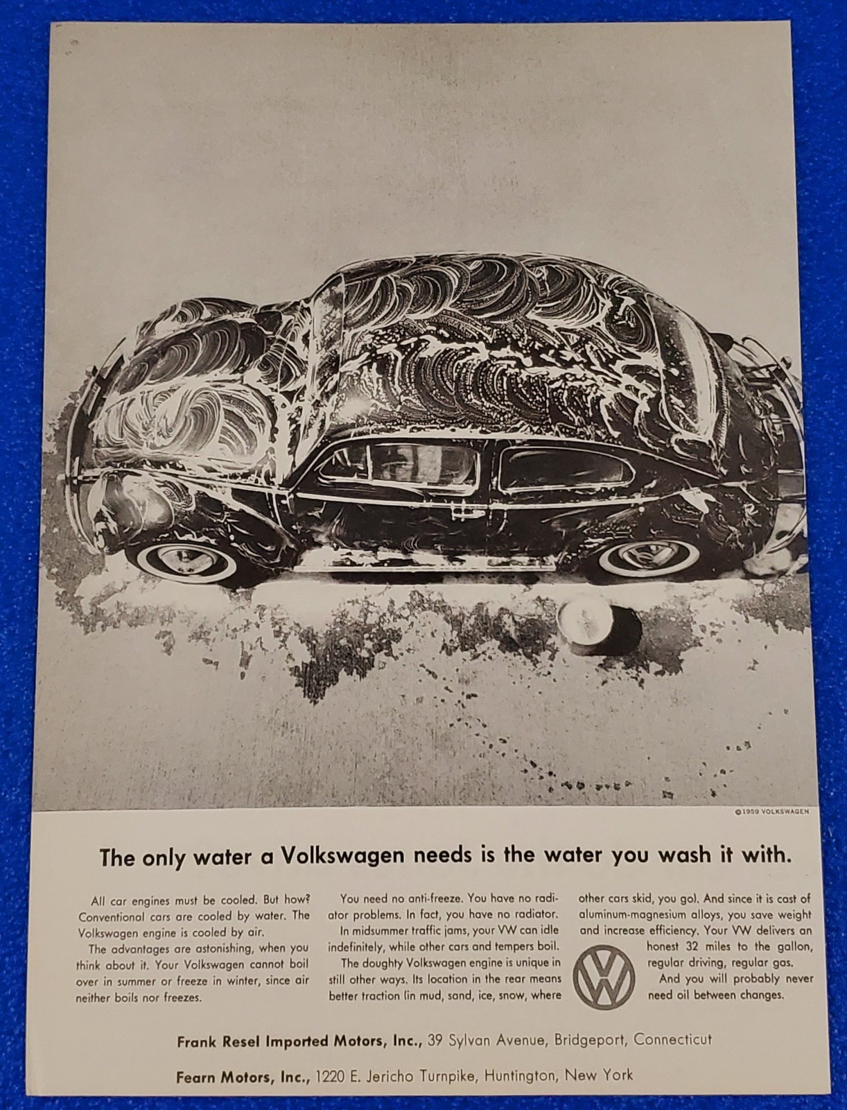 1959 VOLKSWAGEN BEETLE VINTAGE ORIGINAL VW BUG PRINT AD \