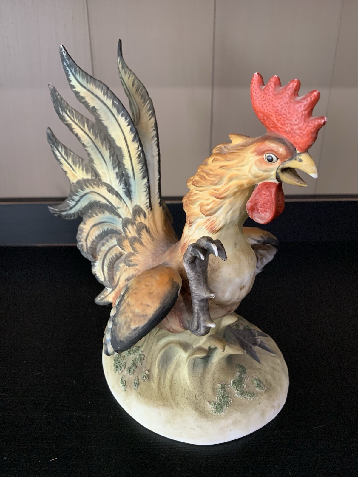 Lefton China Fighting Rooster Figurine KW854A Hand Painted Porcelain Japan VTG Lefton China Fighting Rooster Figurine KW854A Hand Painted Porcelain Japan VTG