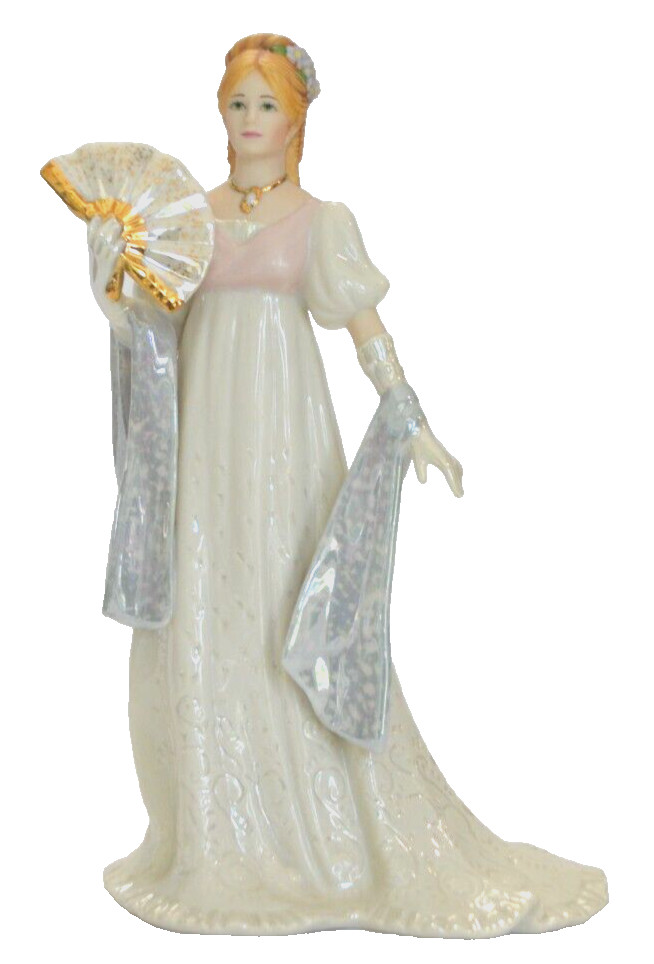 Lenox IVORY GALA AT THE WHITE HOUSE Fashion Figurine 24 KT Accents Fan Gown