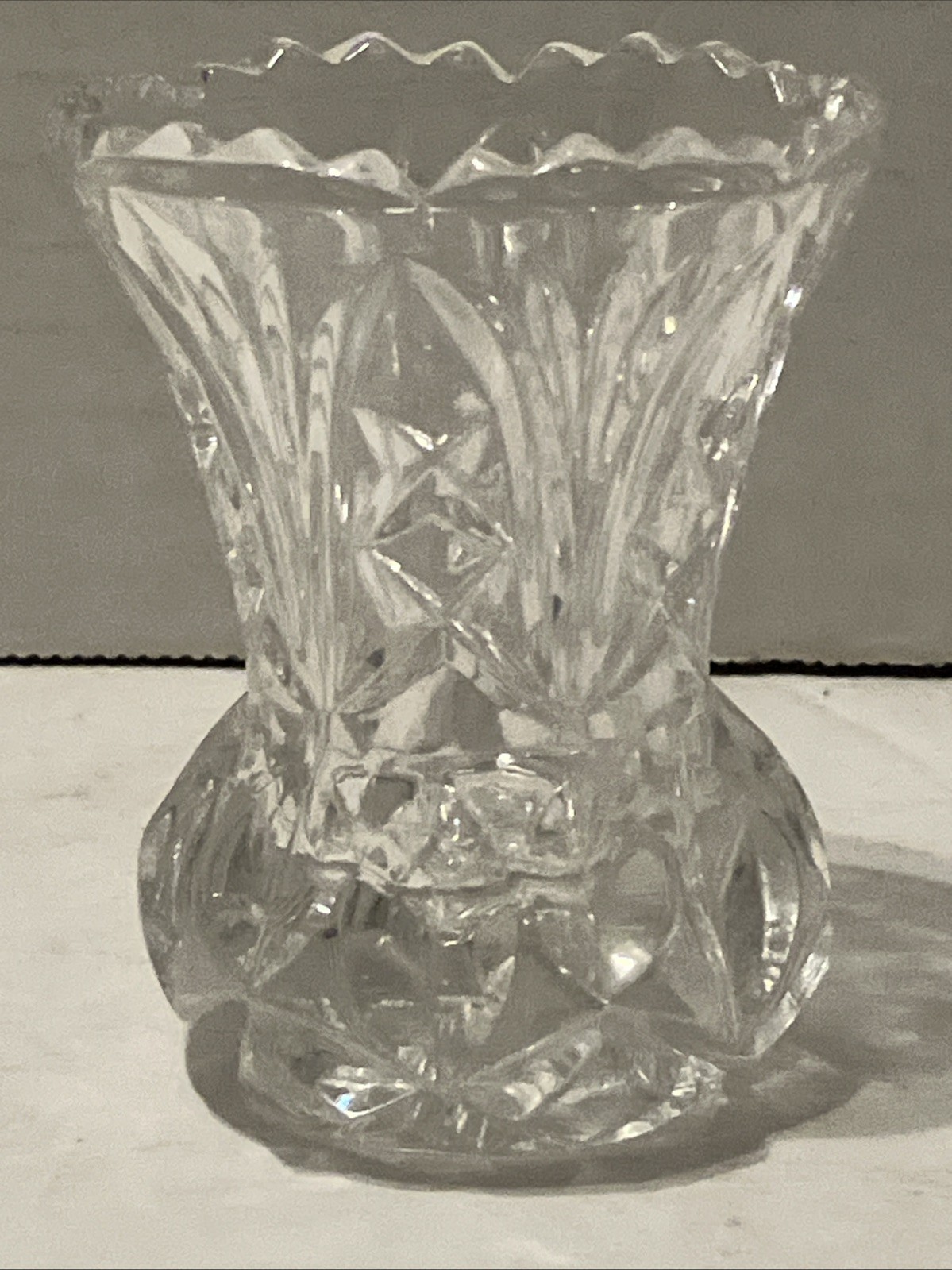Vintage Pressed Glass Toothpick Holder Small Vase Match Holder Clear Glass
