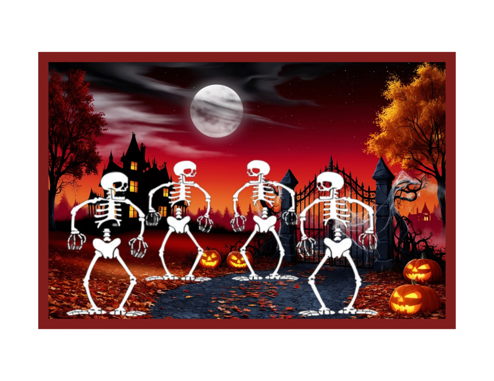Halloween Dancing Skeletons Refrigerator Magnet