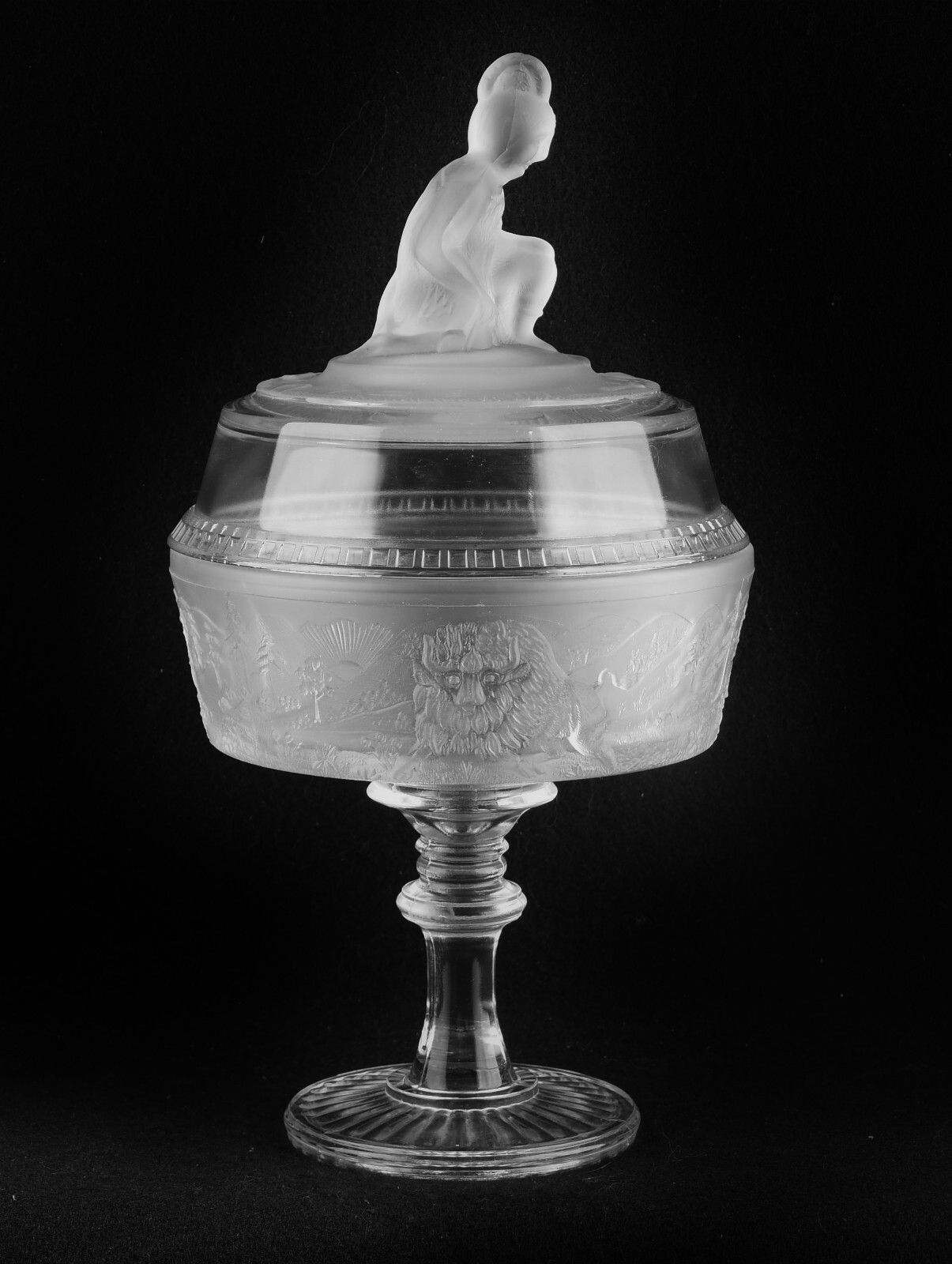 Westward Ho Gillinder & Sons Round Hi Standard Covered Compote (11 1/4