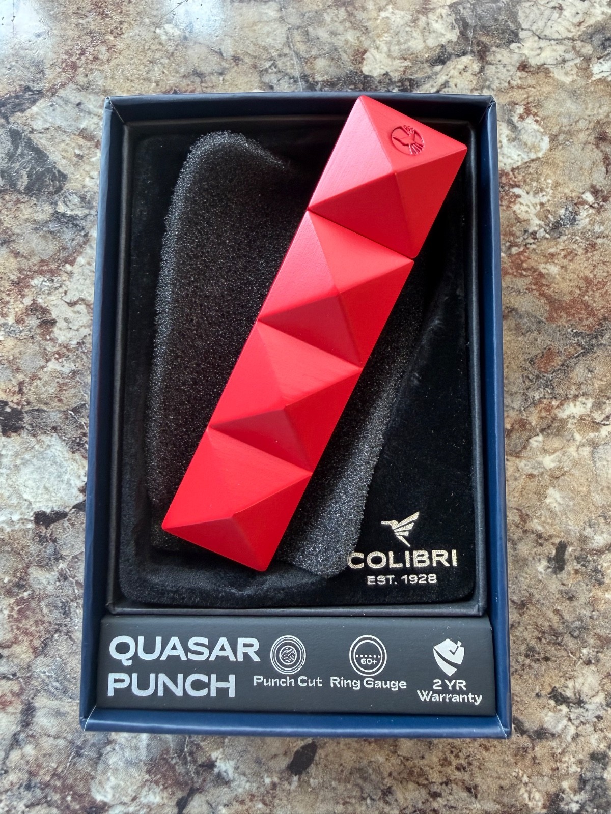 Colibri Quasar Triple Punch Cigar Cutter - RED - NEW IN BOX Colibri Quasar Triple Punch Cigar Cutter - RED - NEW IN BOX