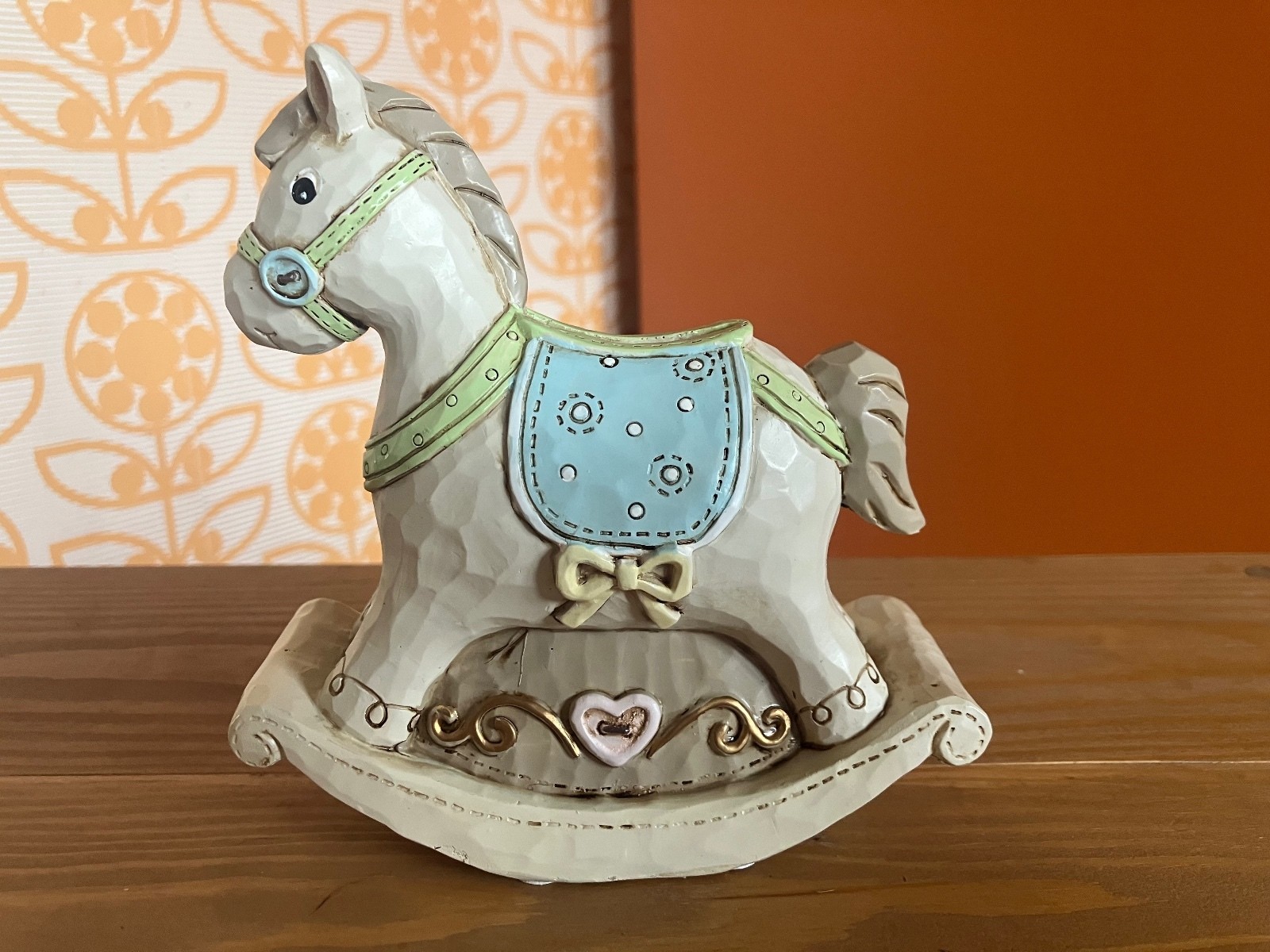 Vintage Shudehill Giftware Resin Rocking Horse Coin Box Nursery Decor 5”x5”