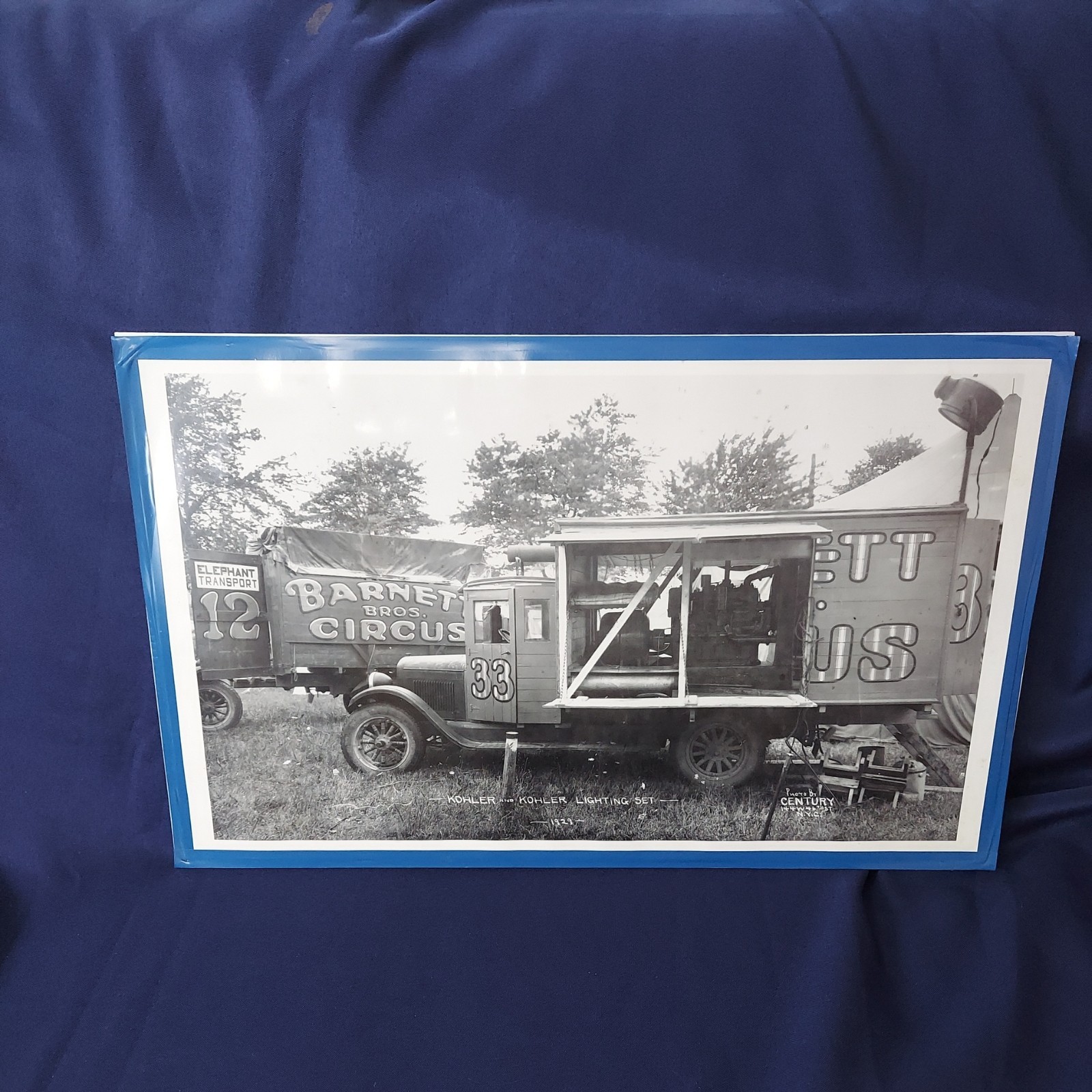 Vintage Circus Barnett Bros. Transport Photo 1929 20x12 Kohler & Kohler Lighting