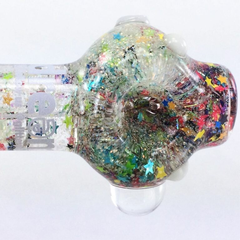 Glow Freezable Glitter Glass Pipe  Thick Glass Smoking Bowl  Glass Smoking Pipe