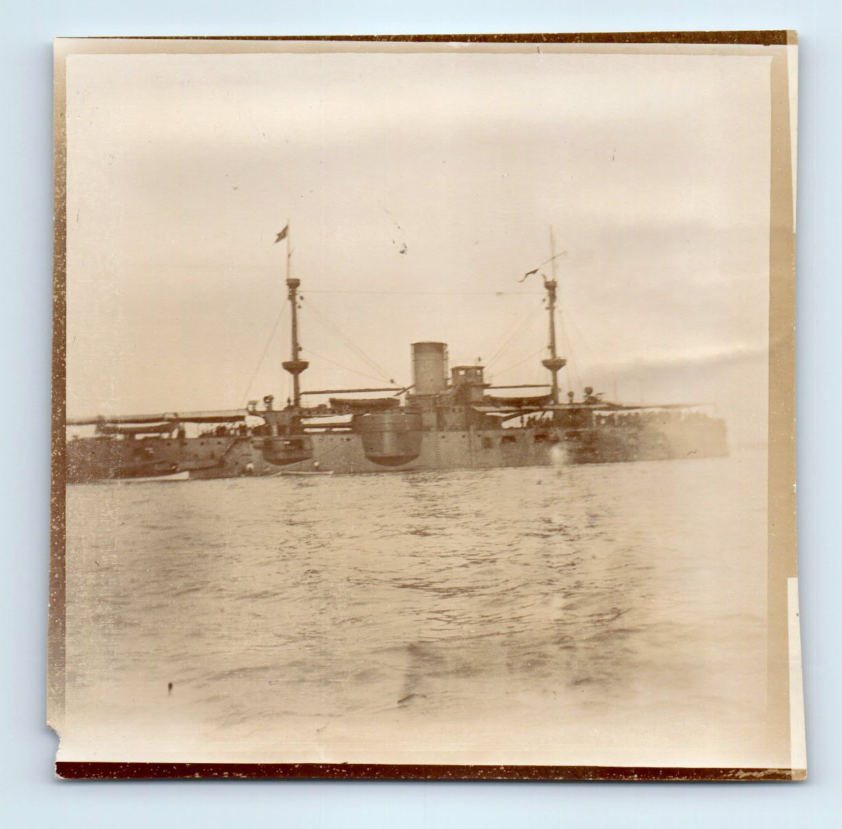Old Vintage Square Photo USS TEXAS US NAVY BATTLESHIP 1892 ANTIQUE PHOTOGRAPH