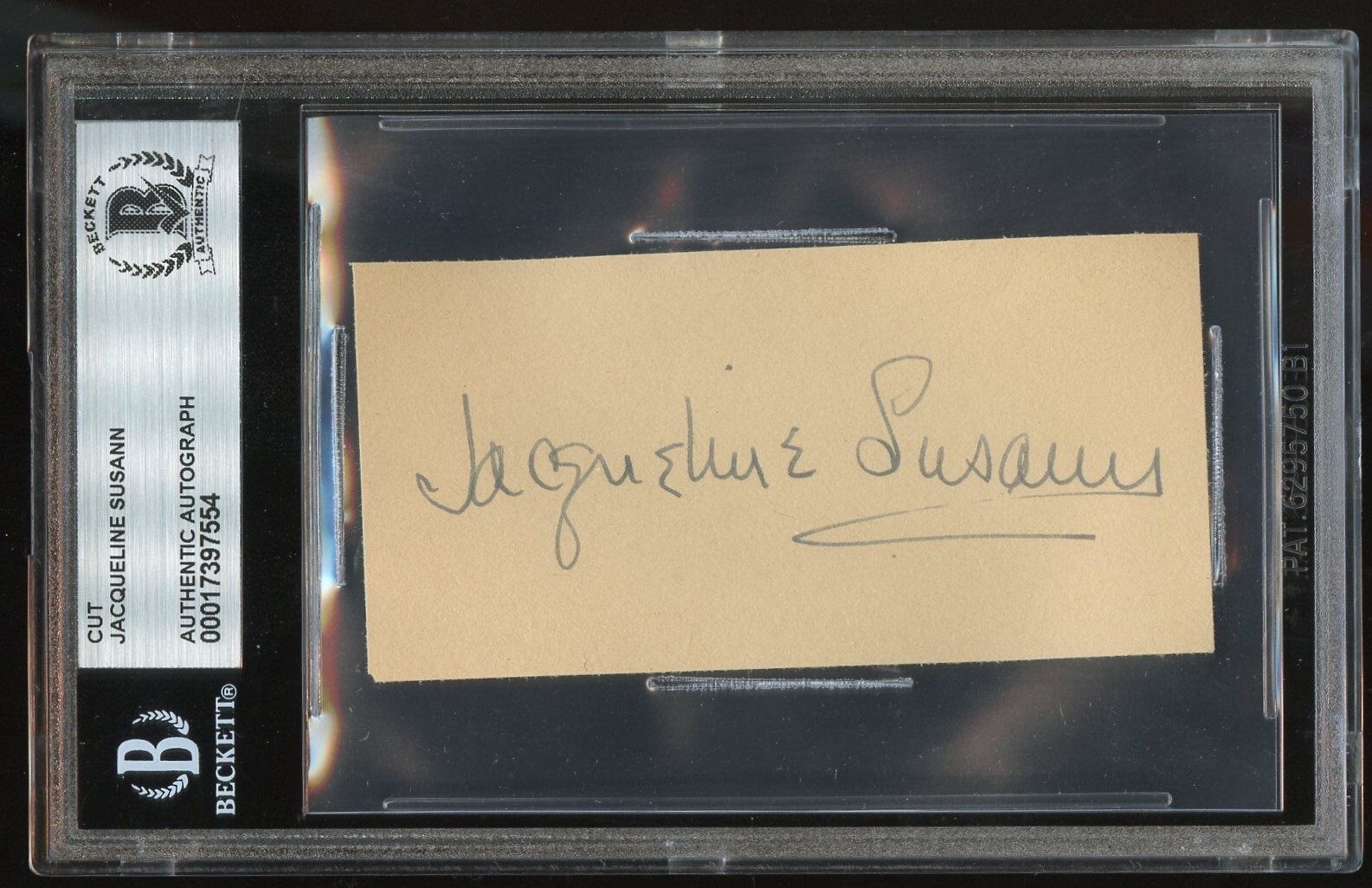 Jacqueline Susann d1974 signed autograph 2x3.5 Cut American Novelist Actress BAS Jacqueline Susann d1974 signed autograph 2x3.5 Cut American Novelist Actress BAS